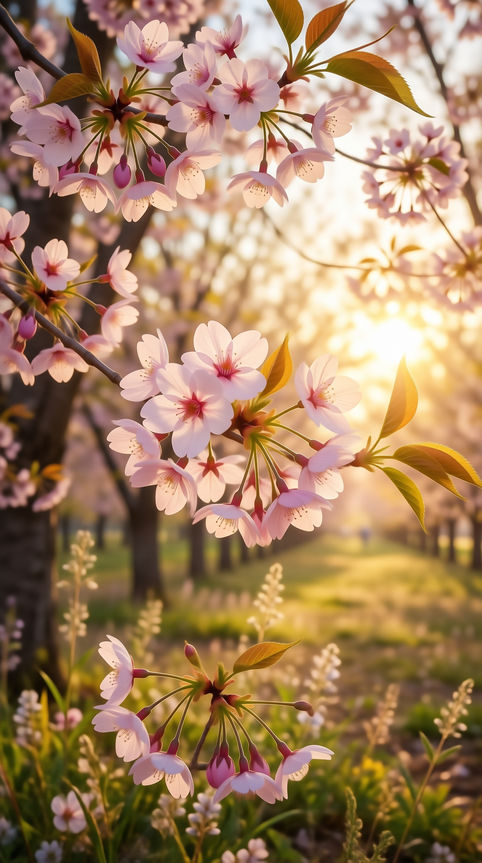 Cherry Blossoms in Sunlight