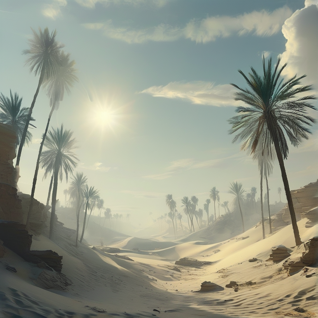 Desert Oasis at Sunrise
