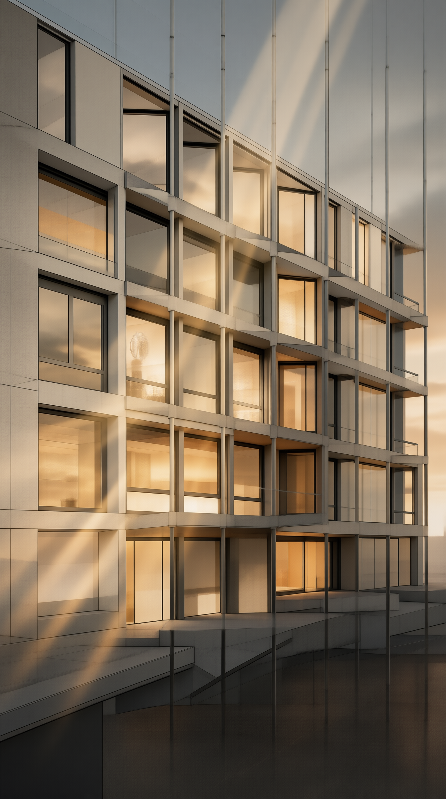 Modern Building in Golden Light