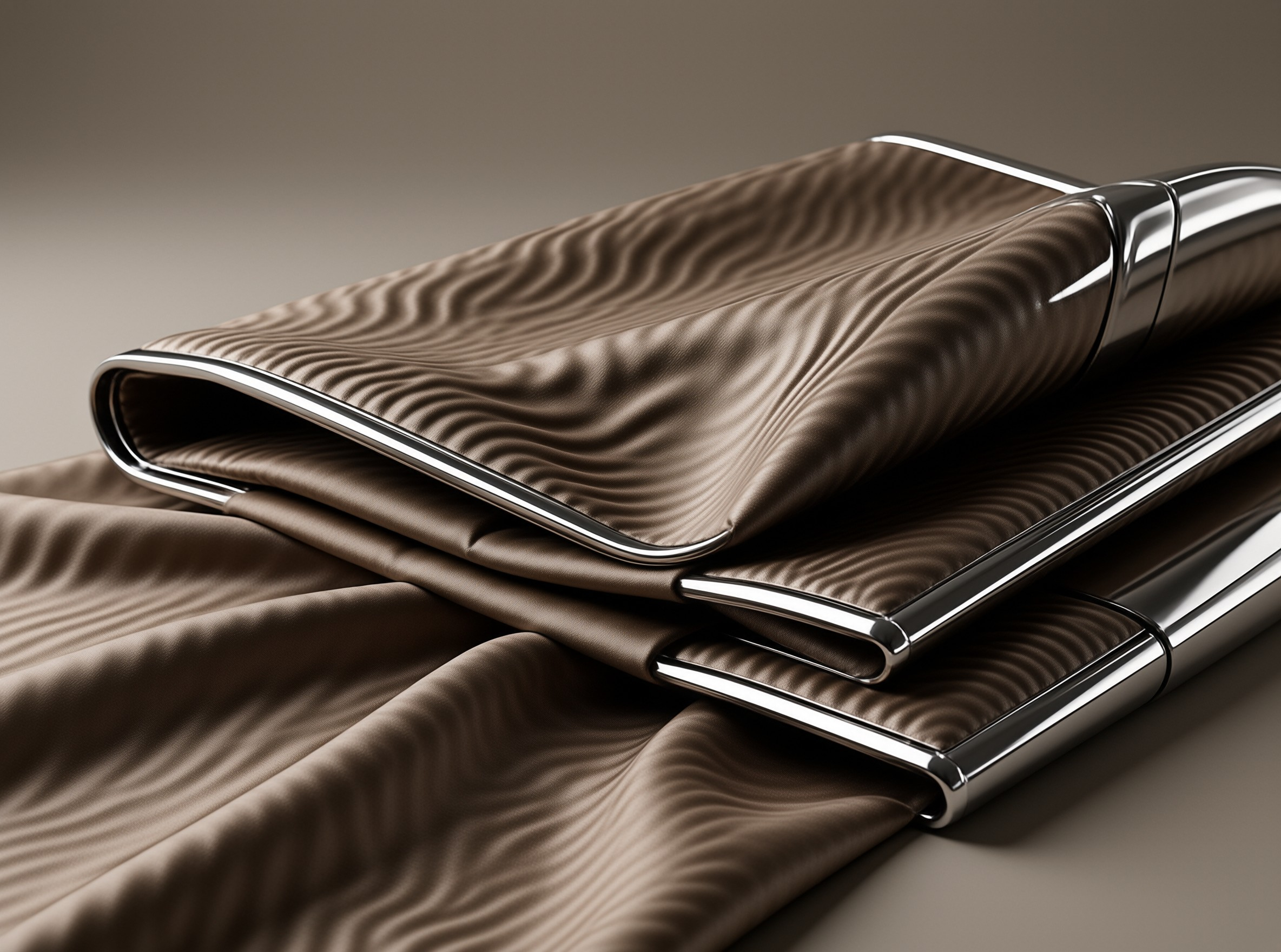 Stacked Metallic-Edged Fabrics