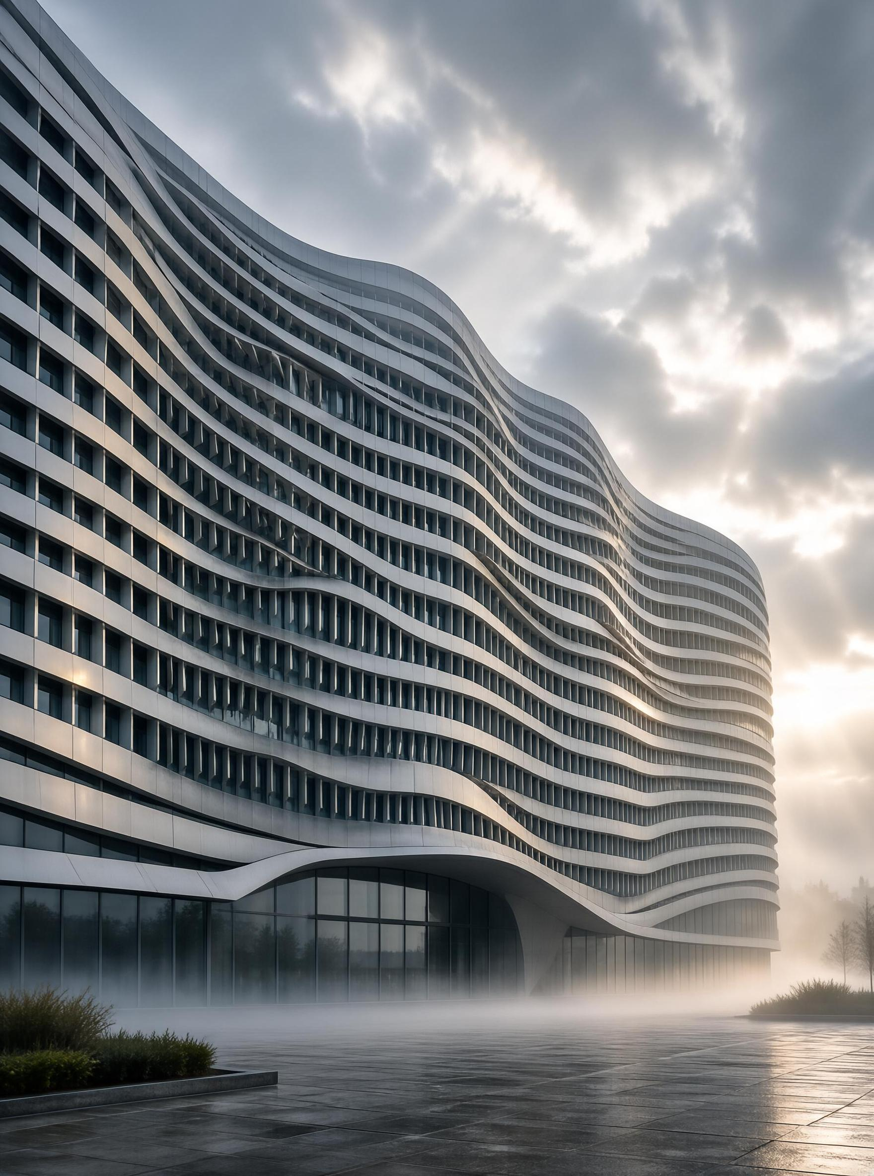 Modern Wave - Shaped Building