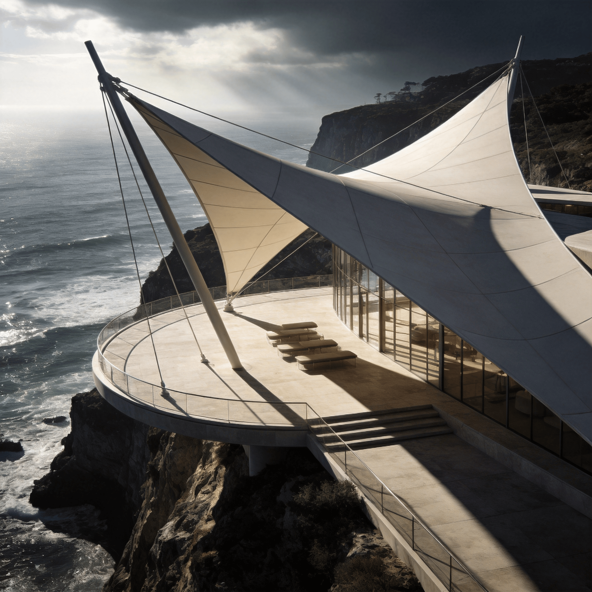 Pavilion in Coastal Cliff