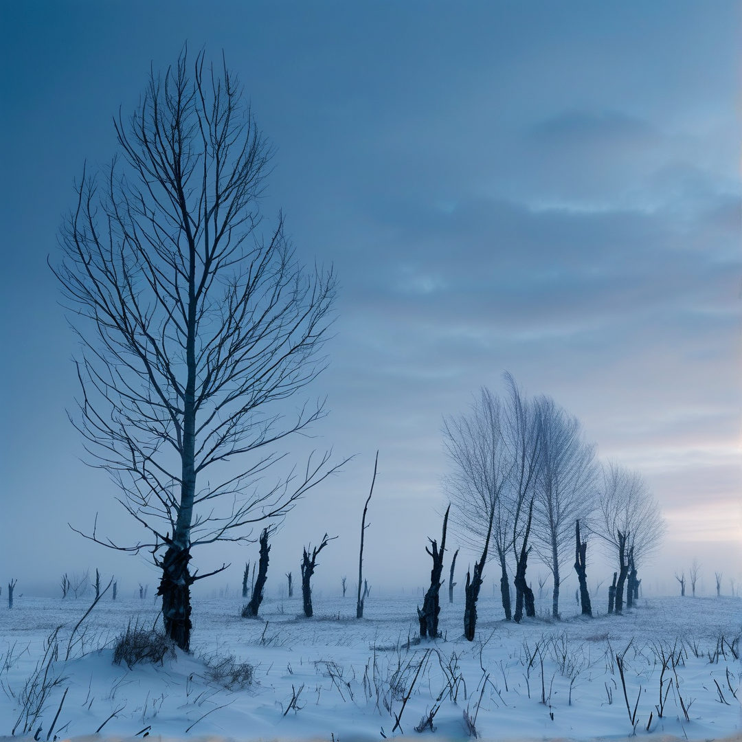 Winter Snowscape with Trees