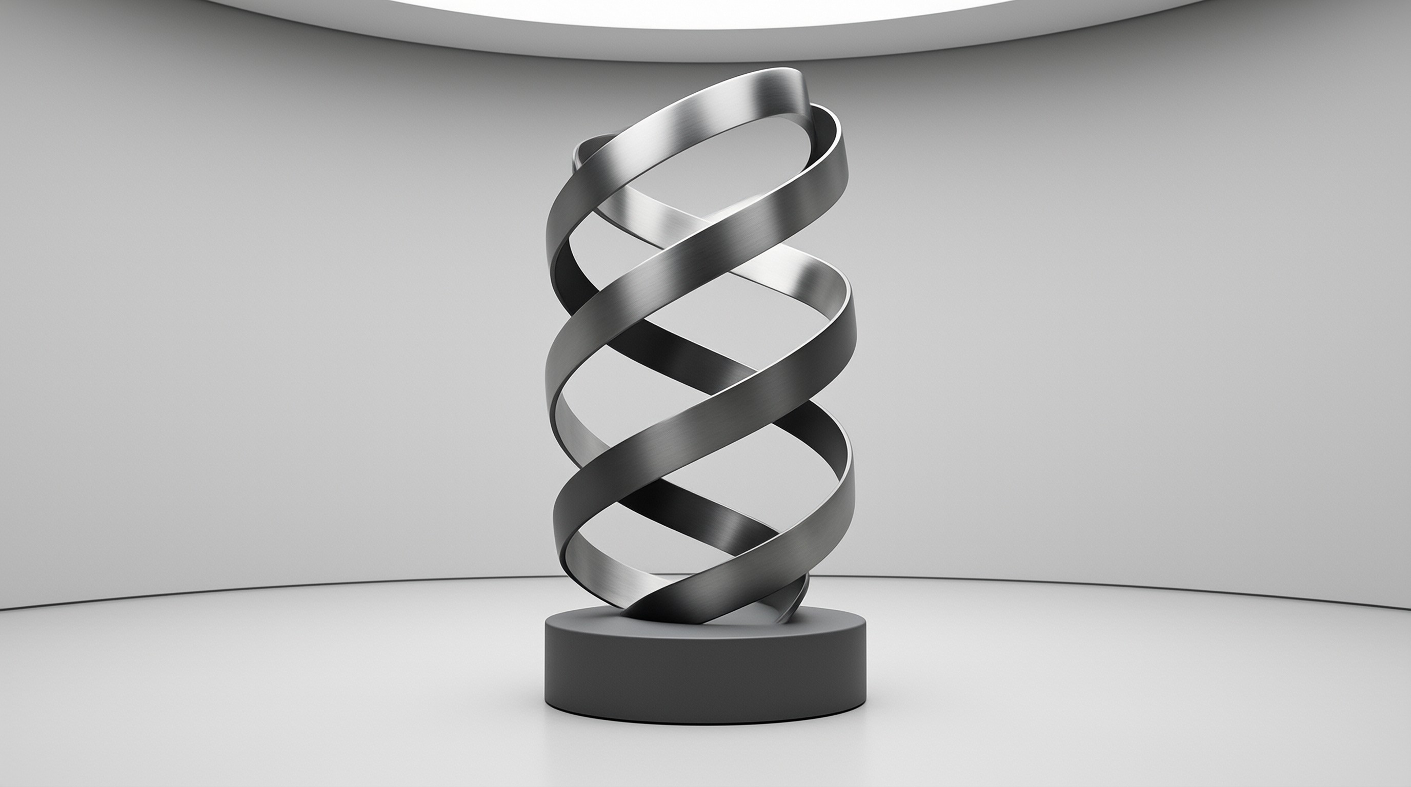 Modern Metal Spiral Sculpture