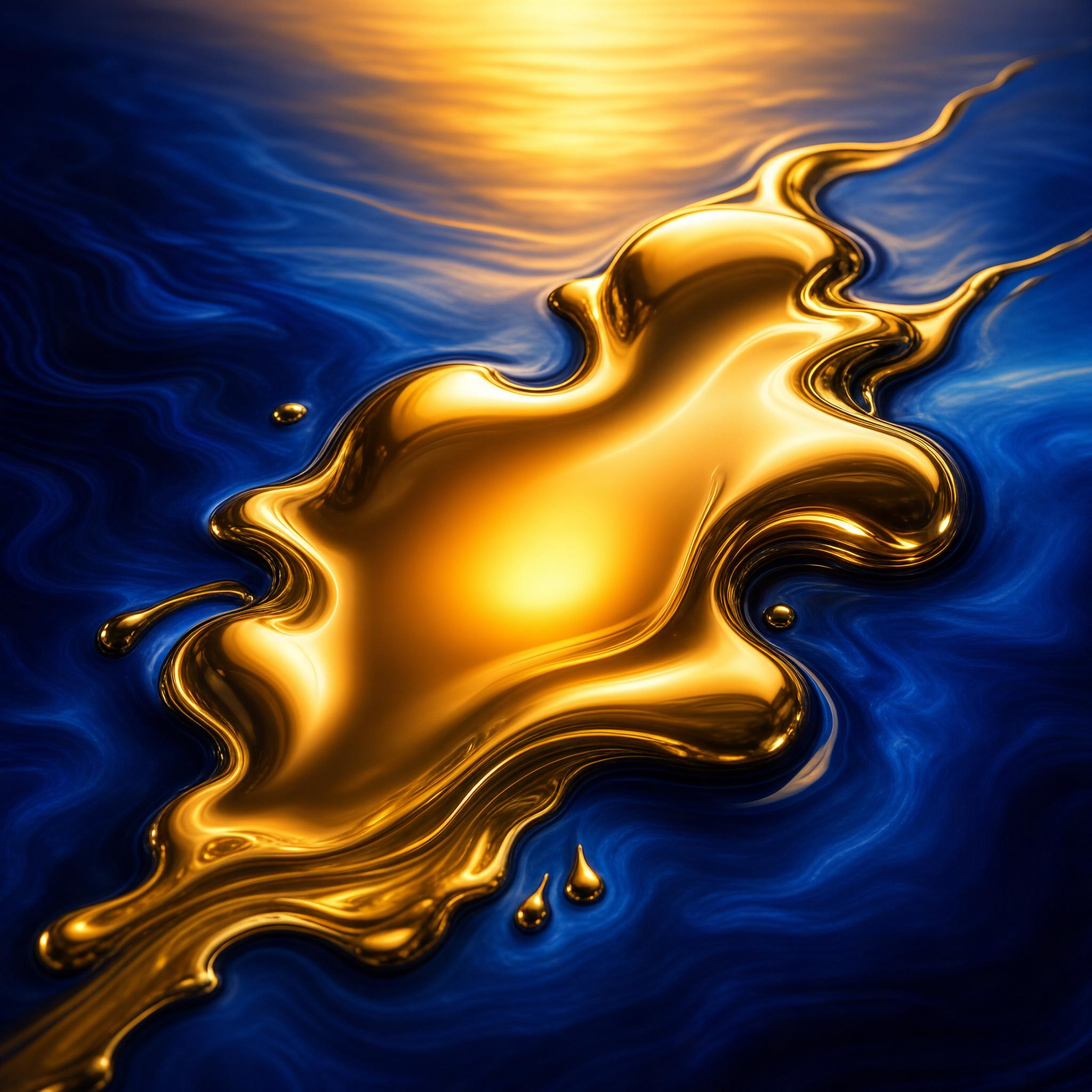 Golden Liquid Splash