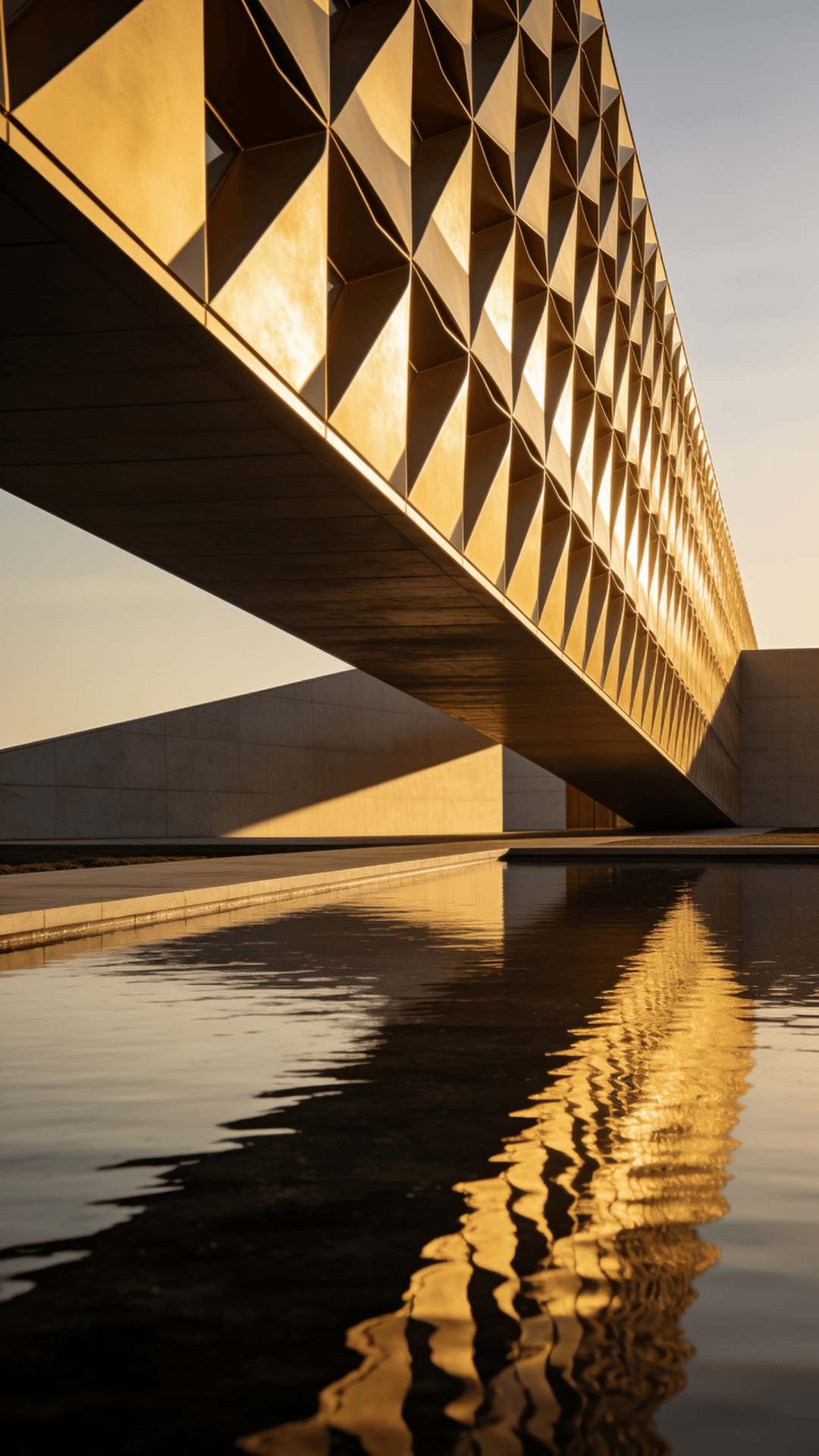 Bridge with Parametric Facade — Reflecting Pool