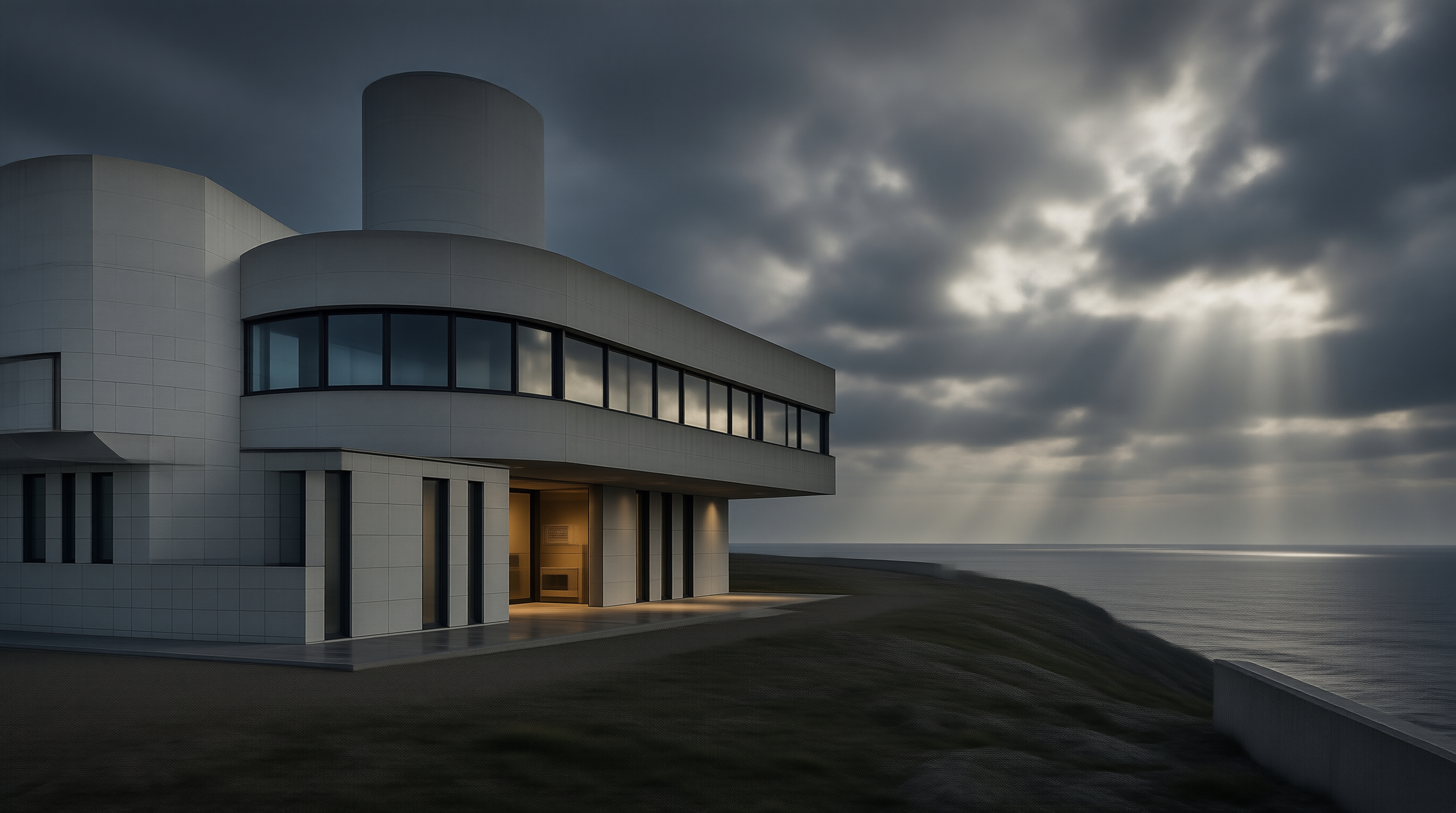 Modern White Villa by the Sea