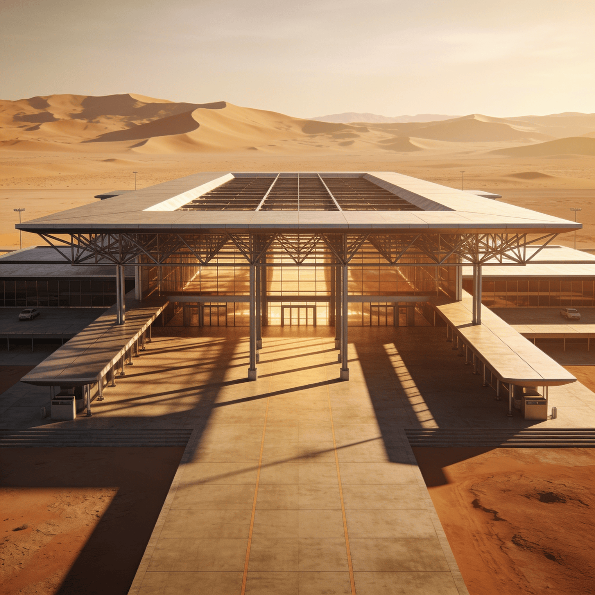 Terminal with Steel Frame — Desert Plain