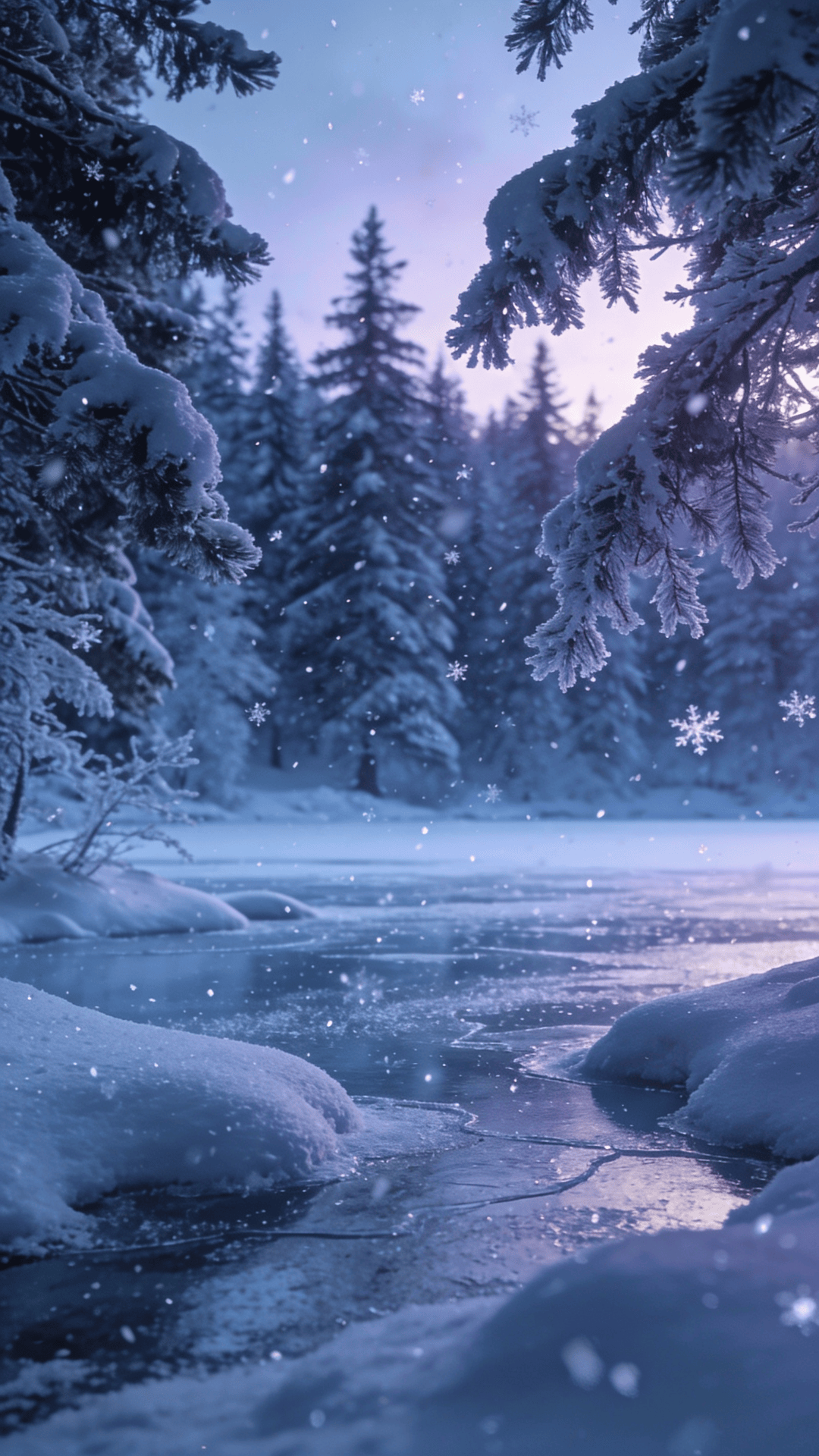 Winter Wonderland in Blue Hour Light
