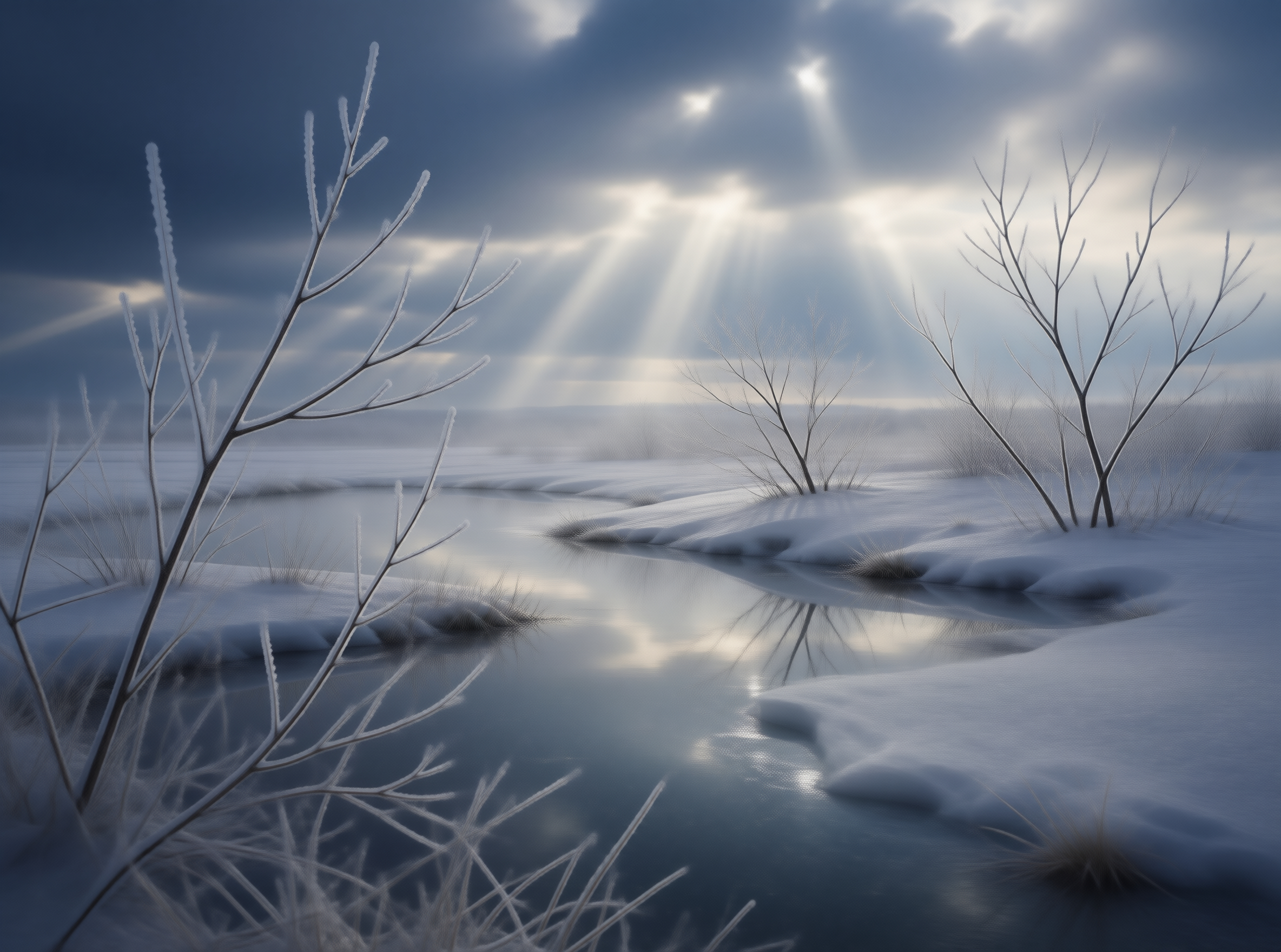 Winter Landscape with River