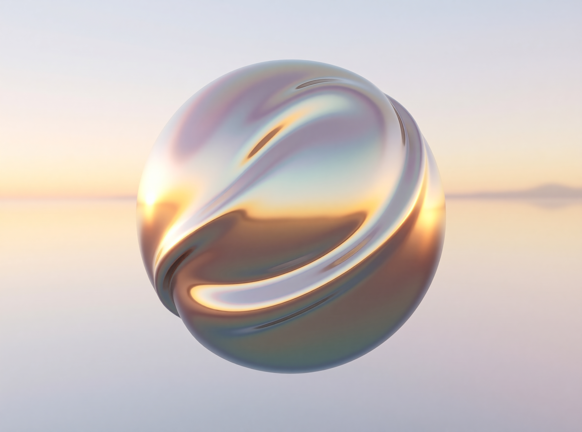 Iridescent Sphere at Sunset