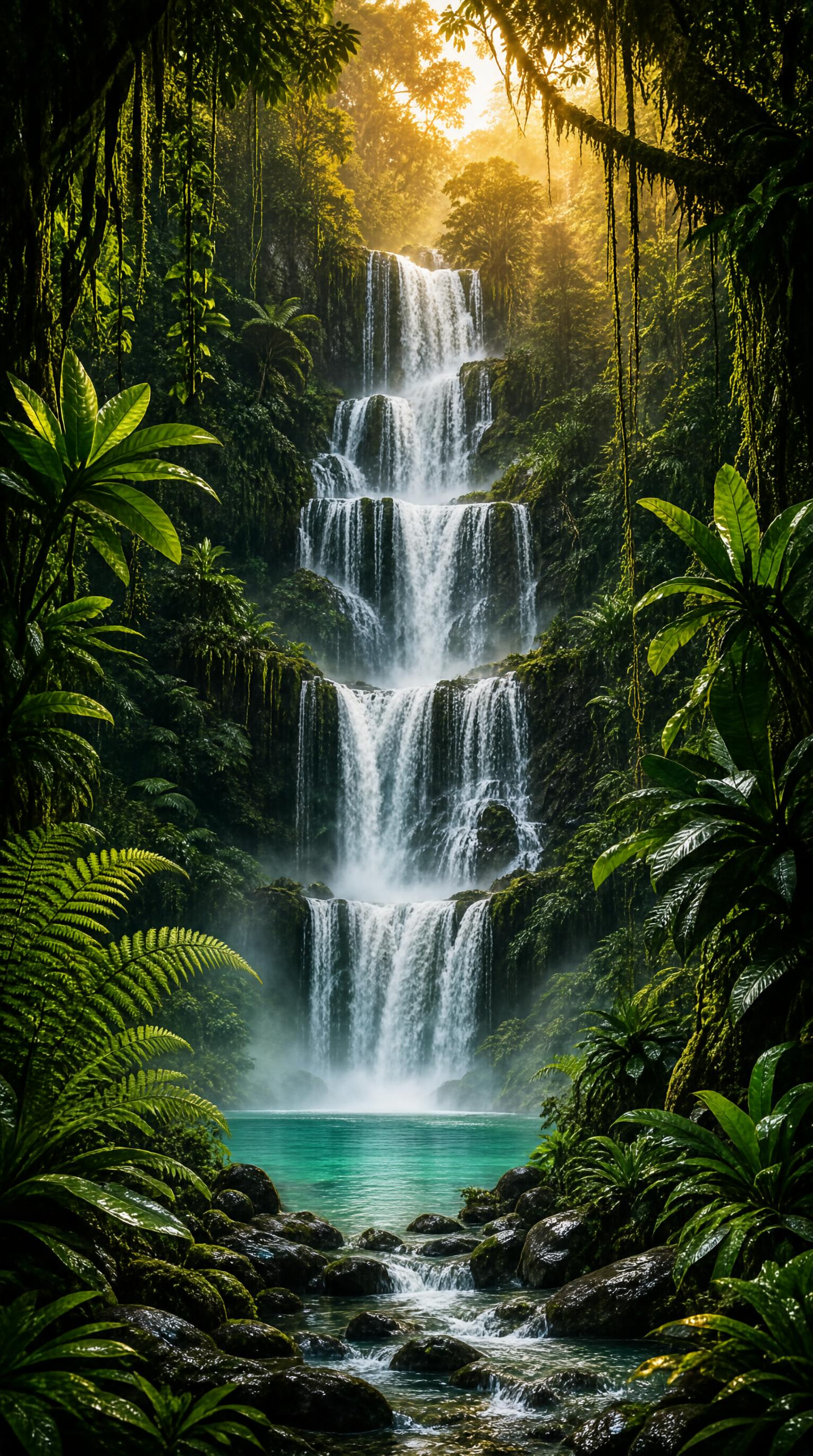 Tropical Rainforest Waterfall