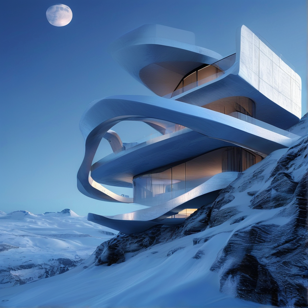 Futuristic Mountain Building