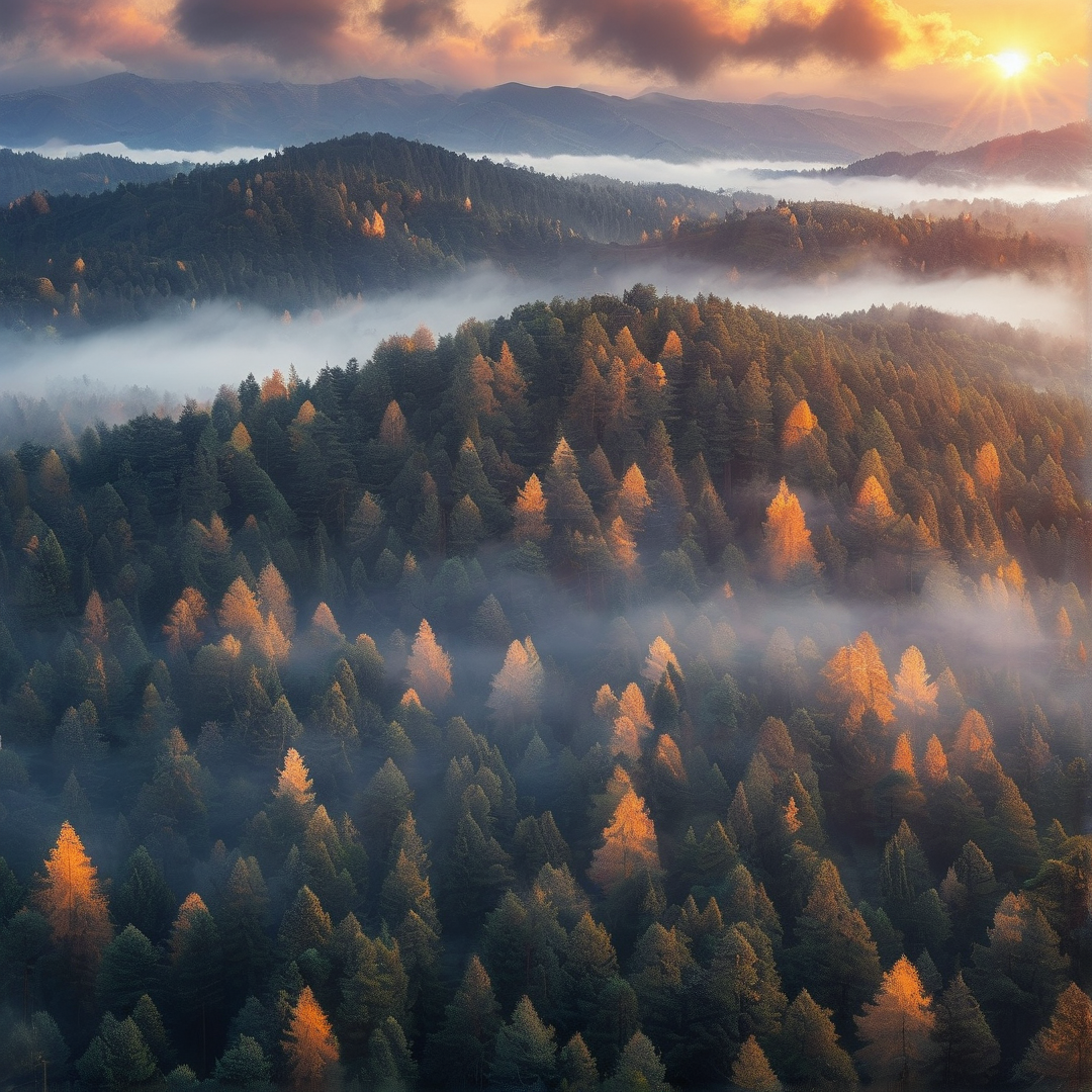 Misty Forest Sunrise