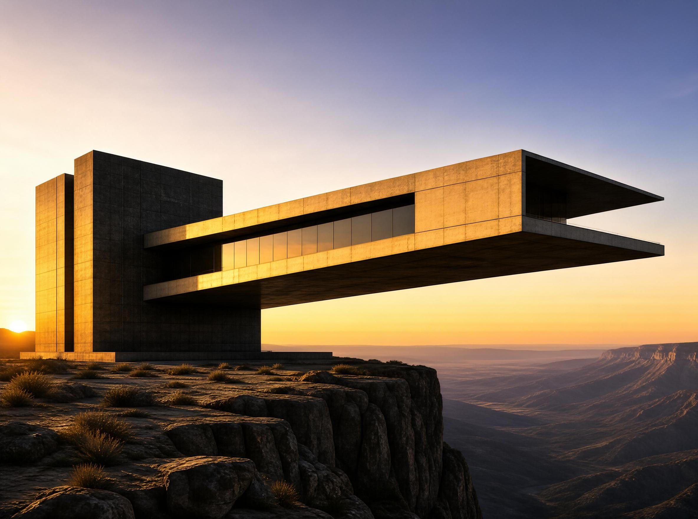 Modern Building on Cliff Edge