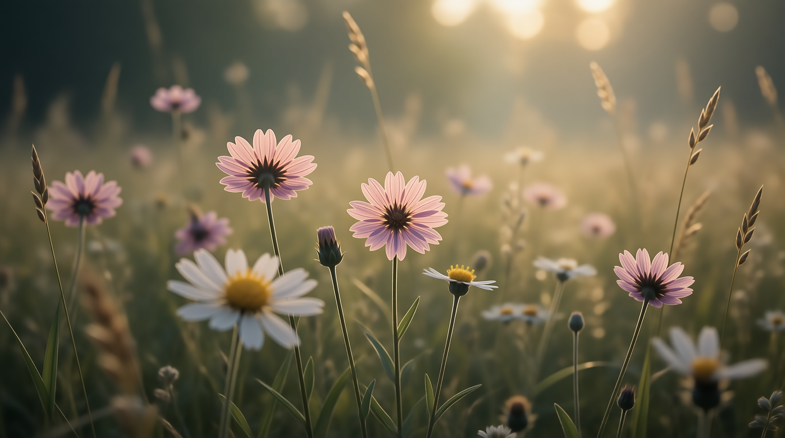 Sunlit Wildflower Meadow