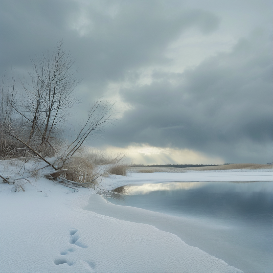 Winter River Landscape