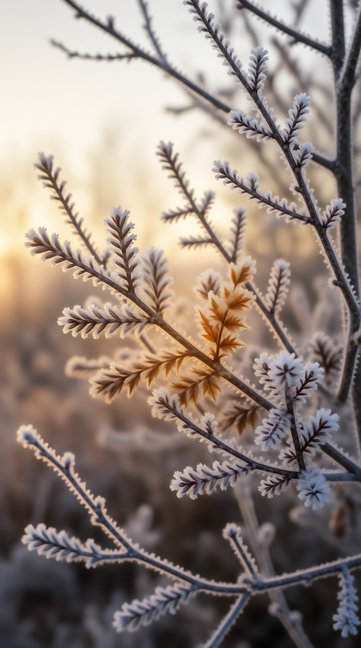 Frosty Branches at Sunrise