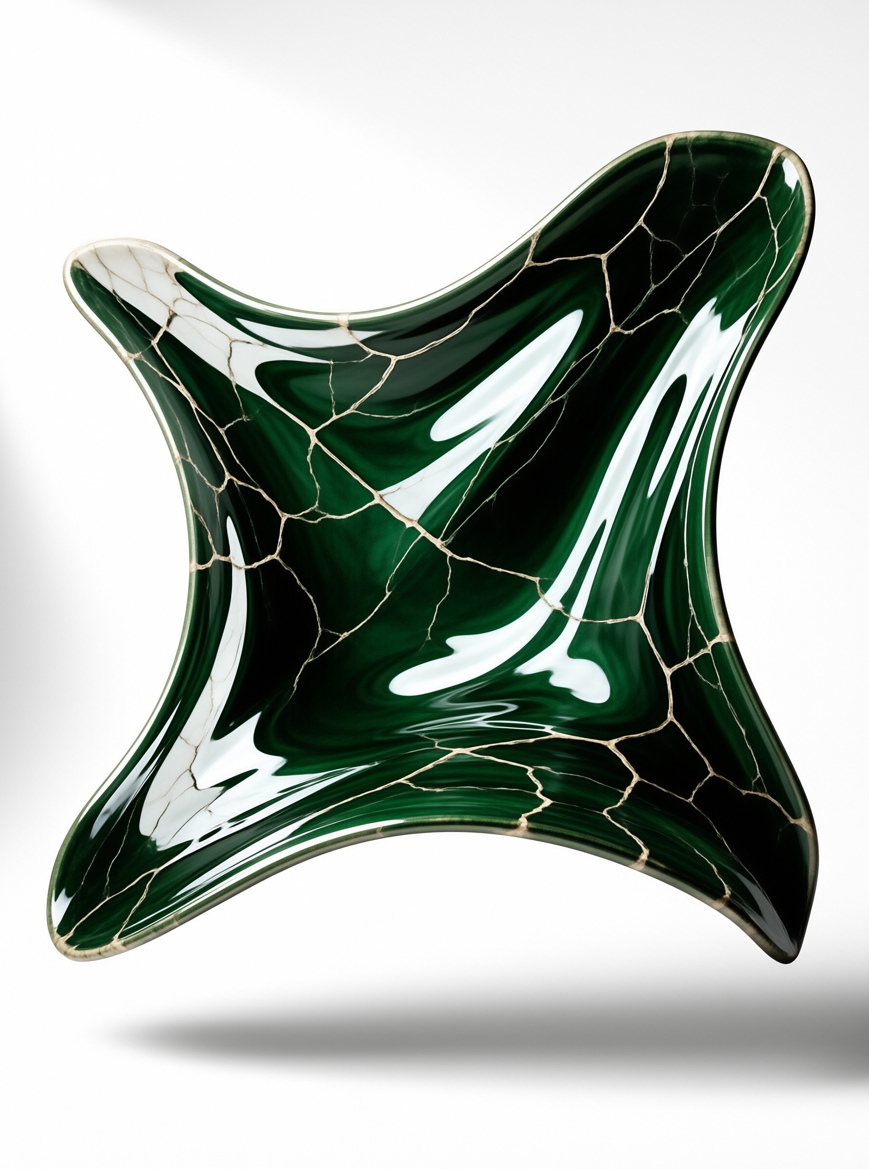Green Kintsugi Ceramic Bowl