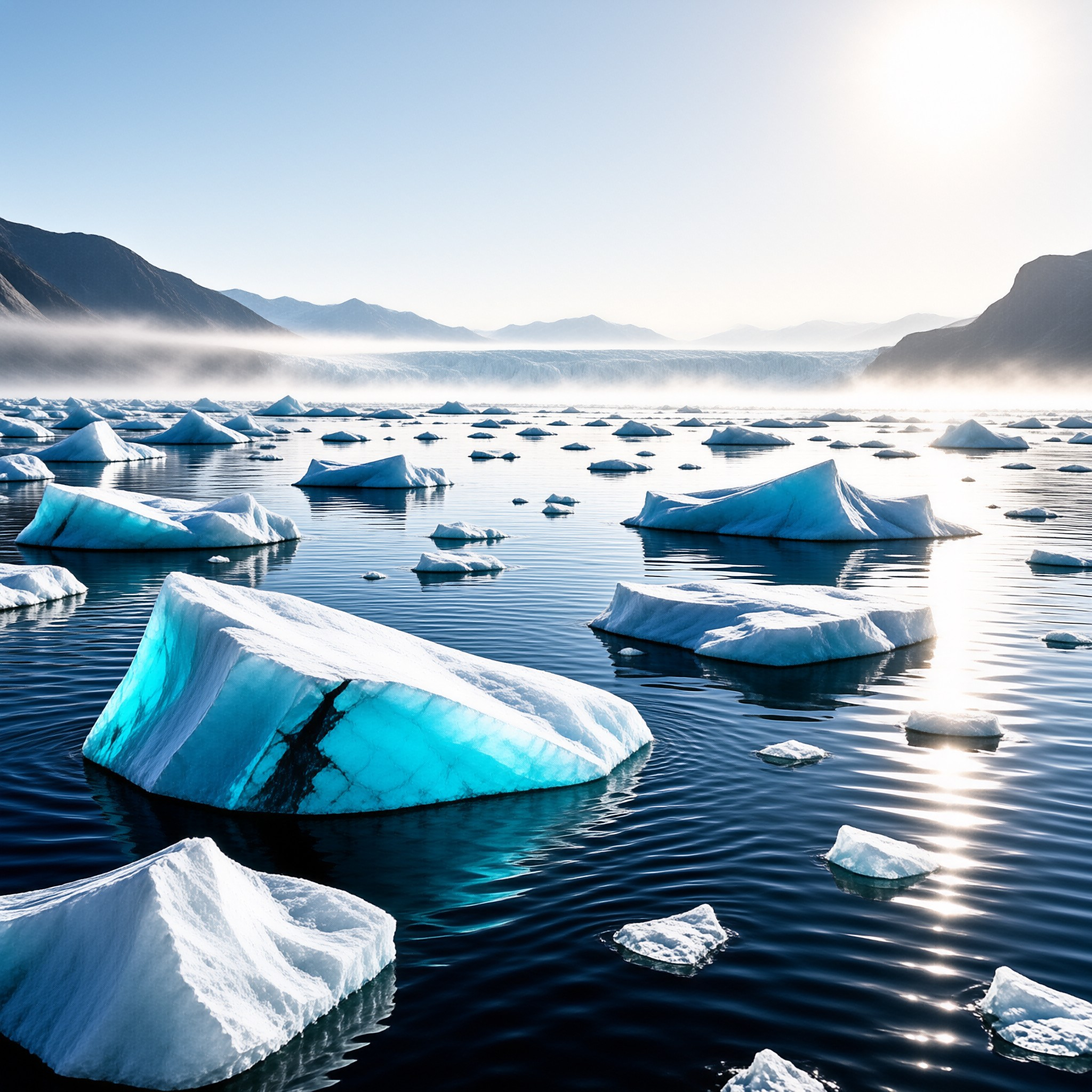 Serene Glacial Icebergs