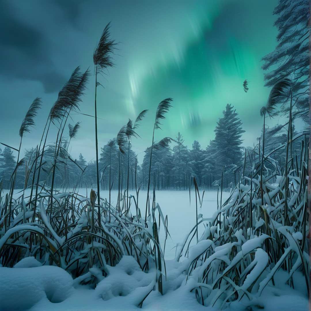 Winter Aurora Landscape