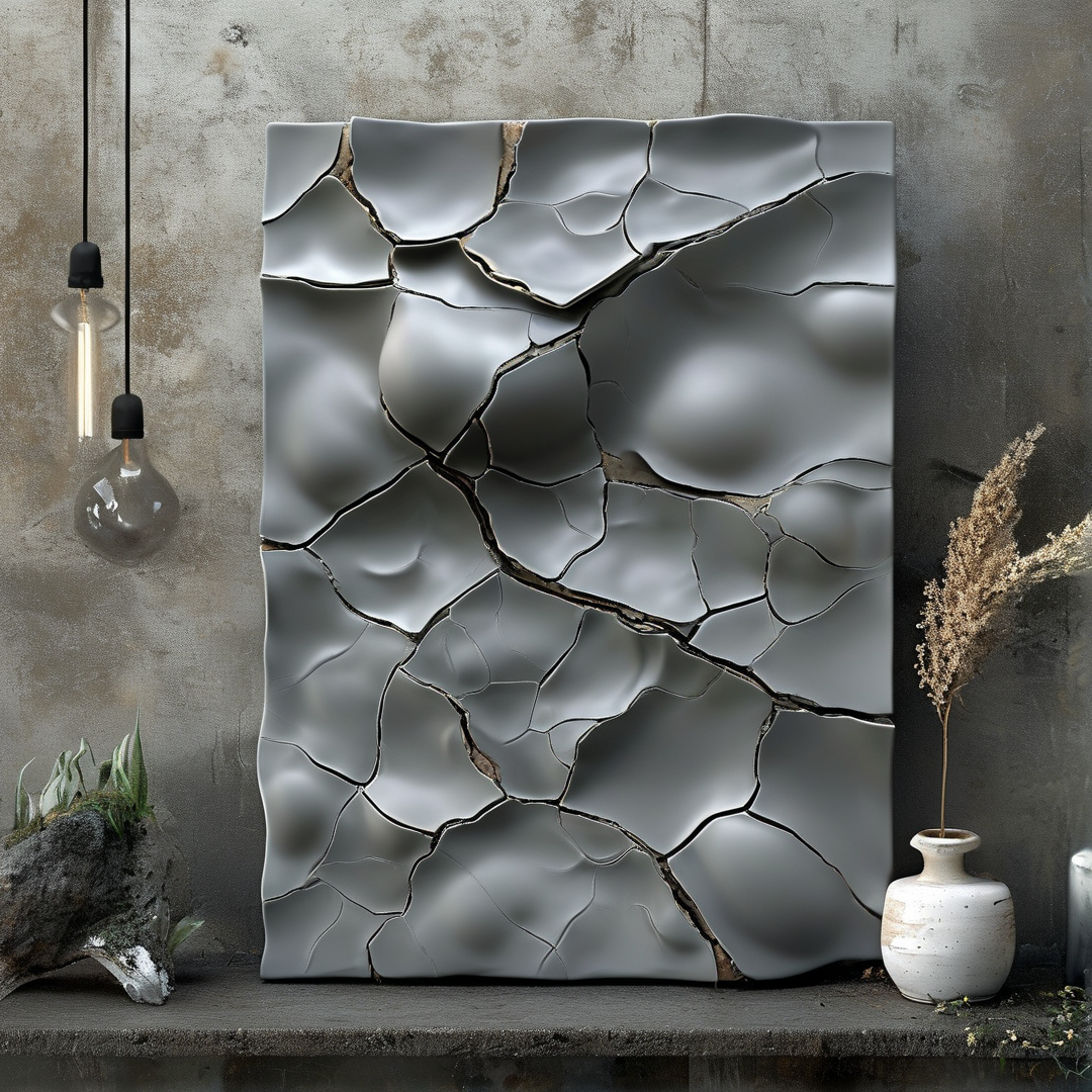 Cracked Metallic Art Panel