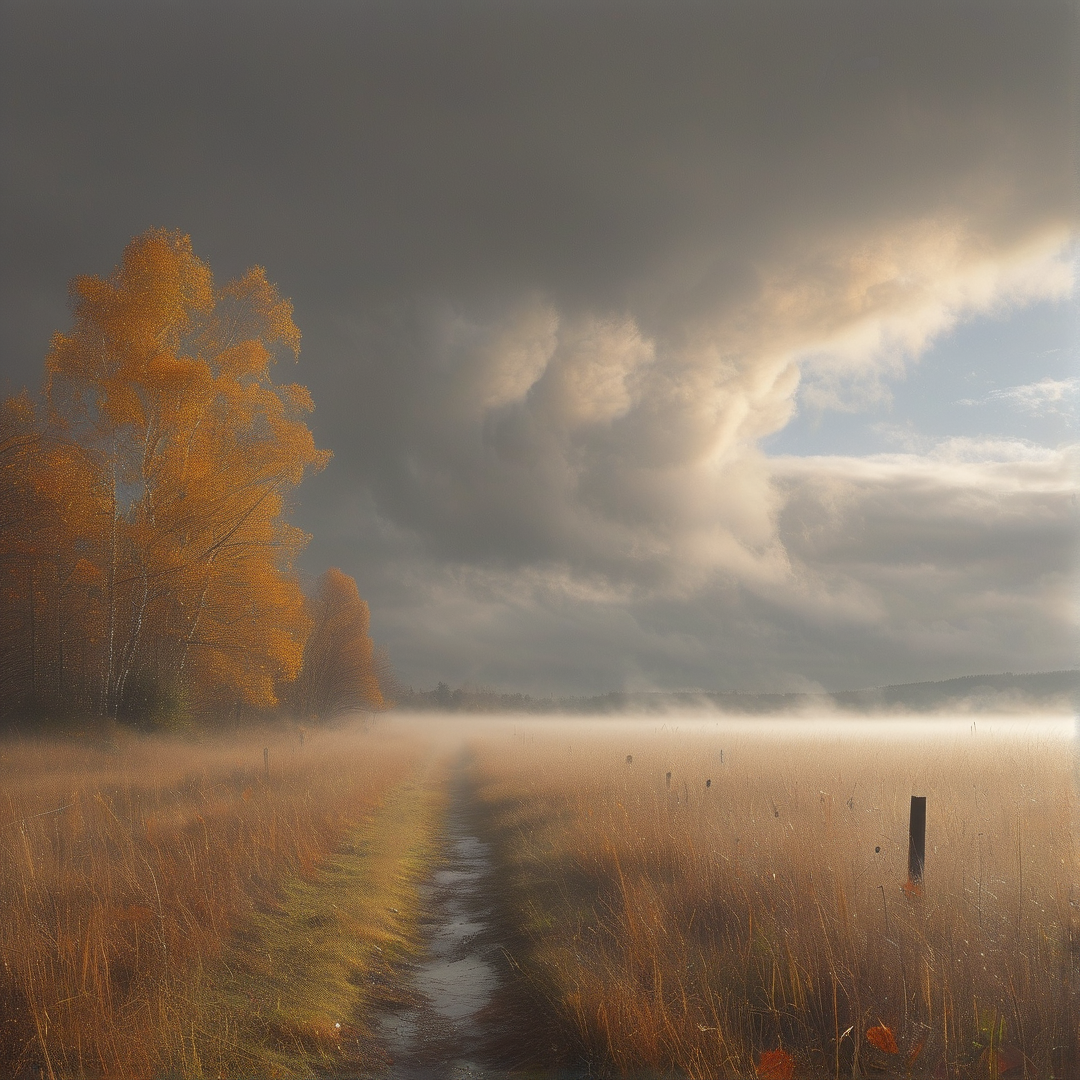 Autumn Path in the Mist