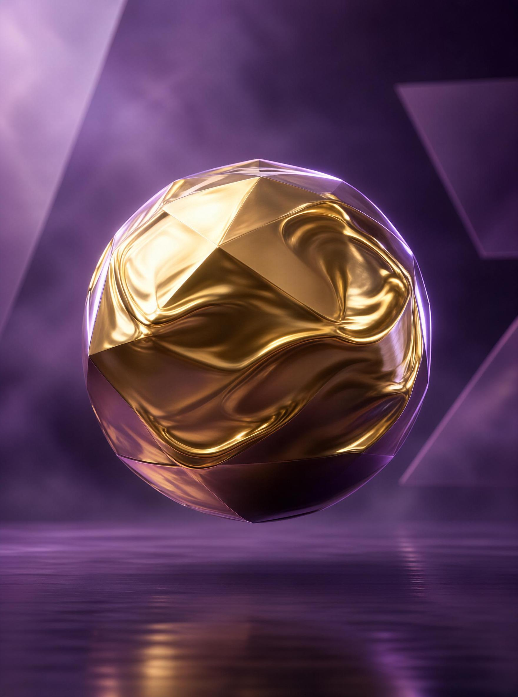 Floating Golden Sphere