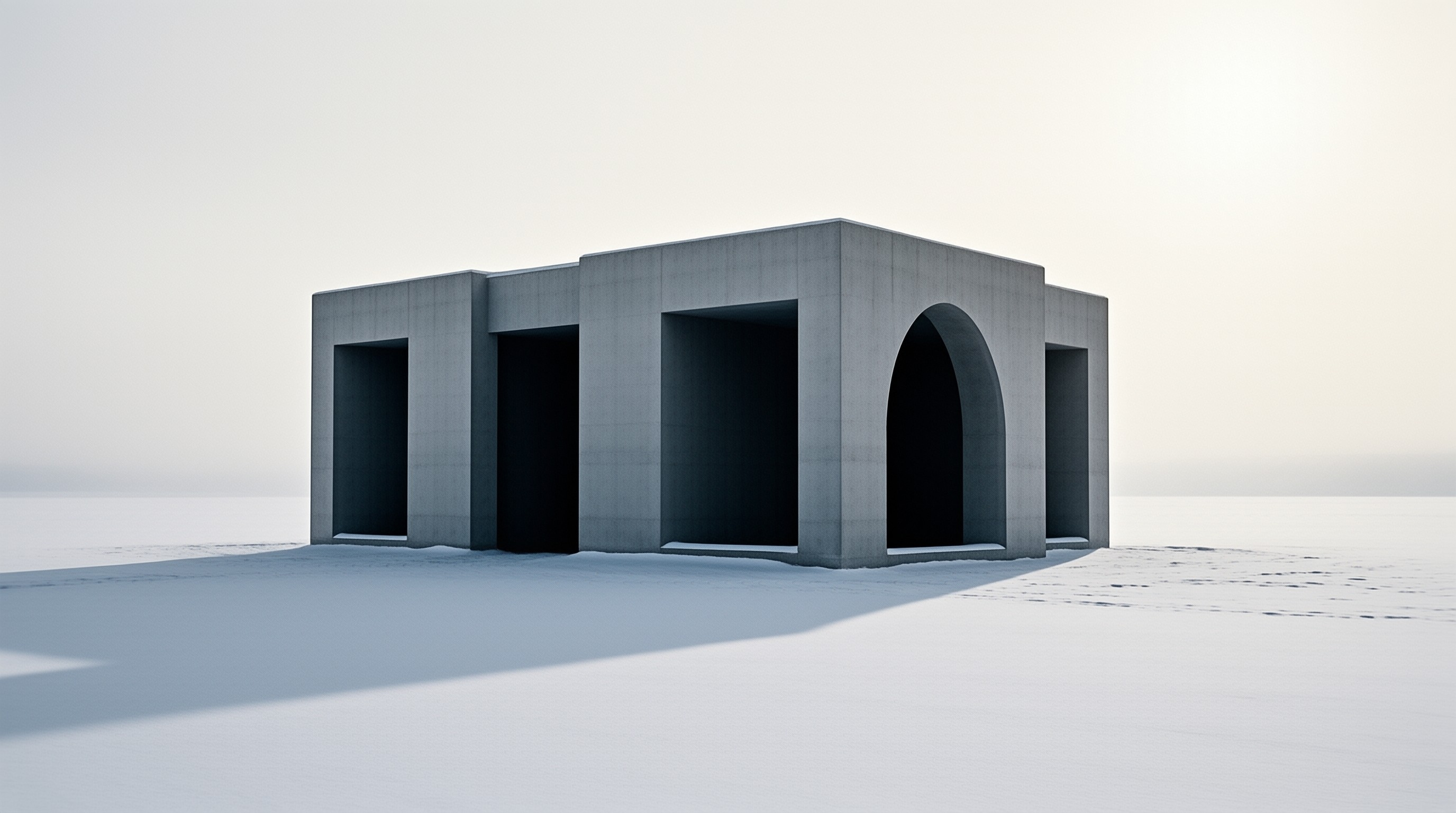 Concrete Structure in Snow