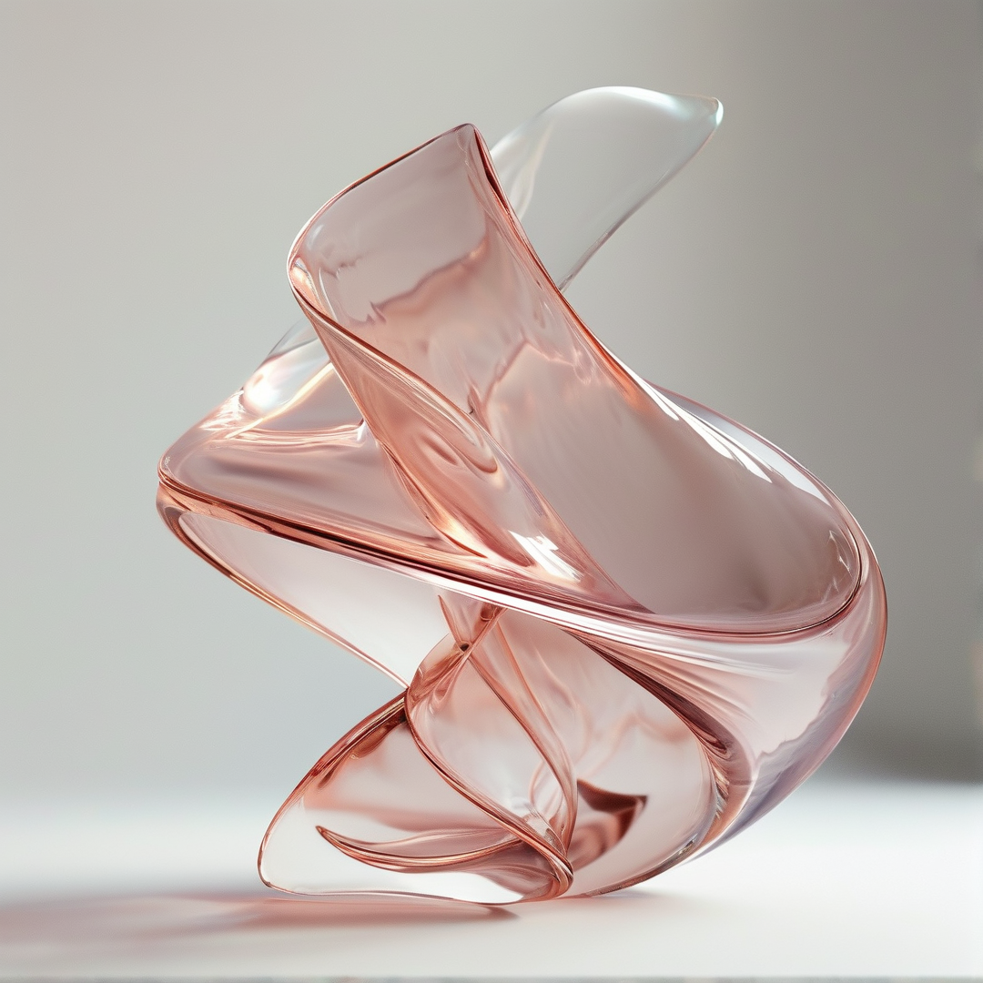Rose Glass Sculpture — Twisted Form Study
