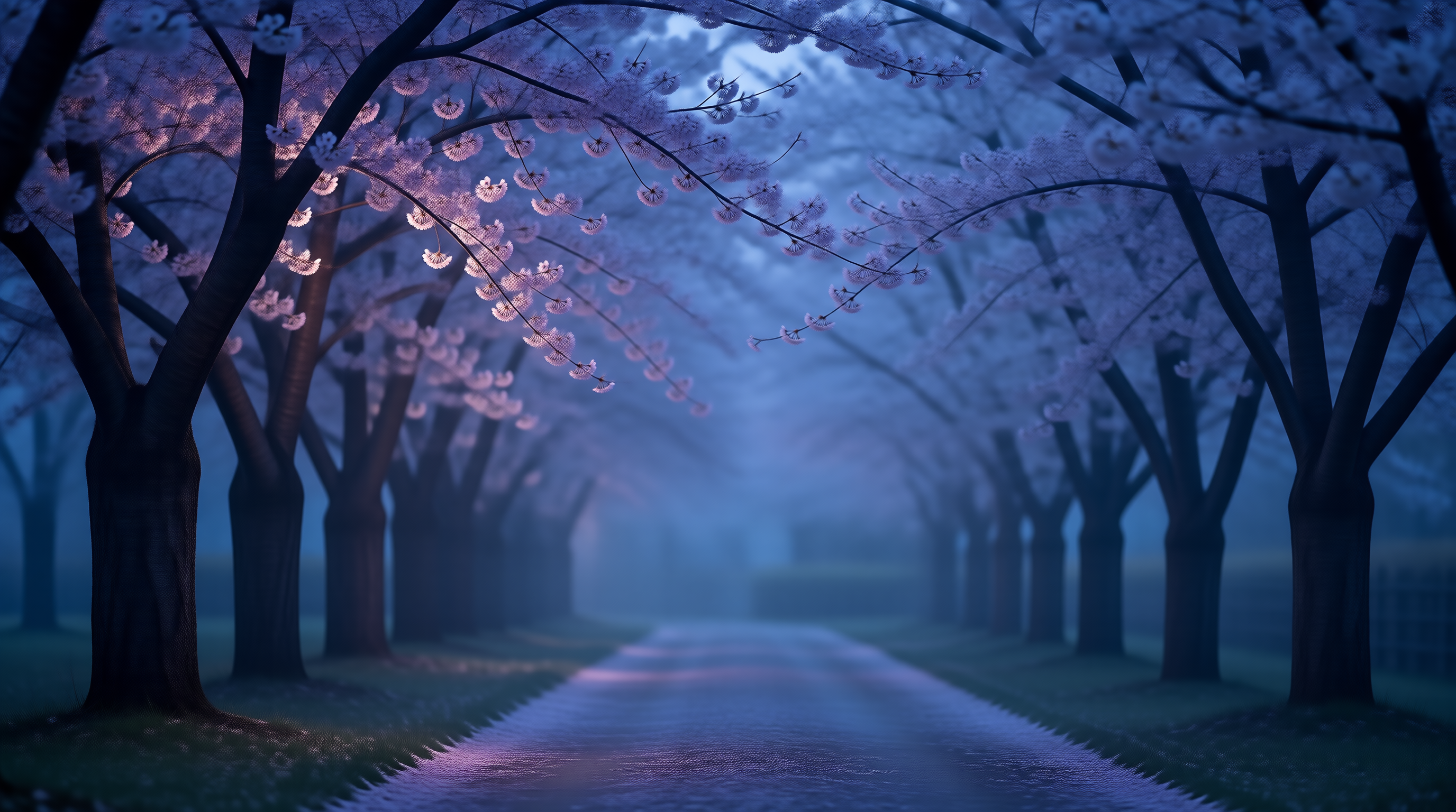 Misty Sakura Landscape