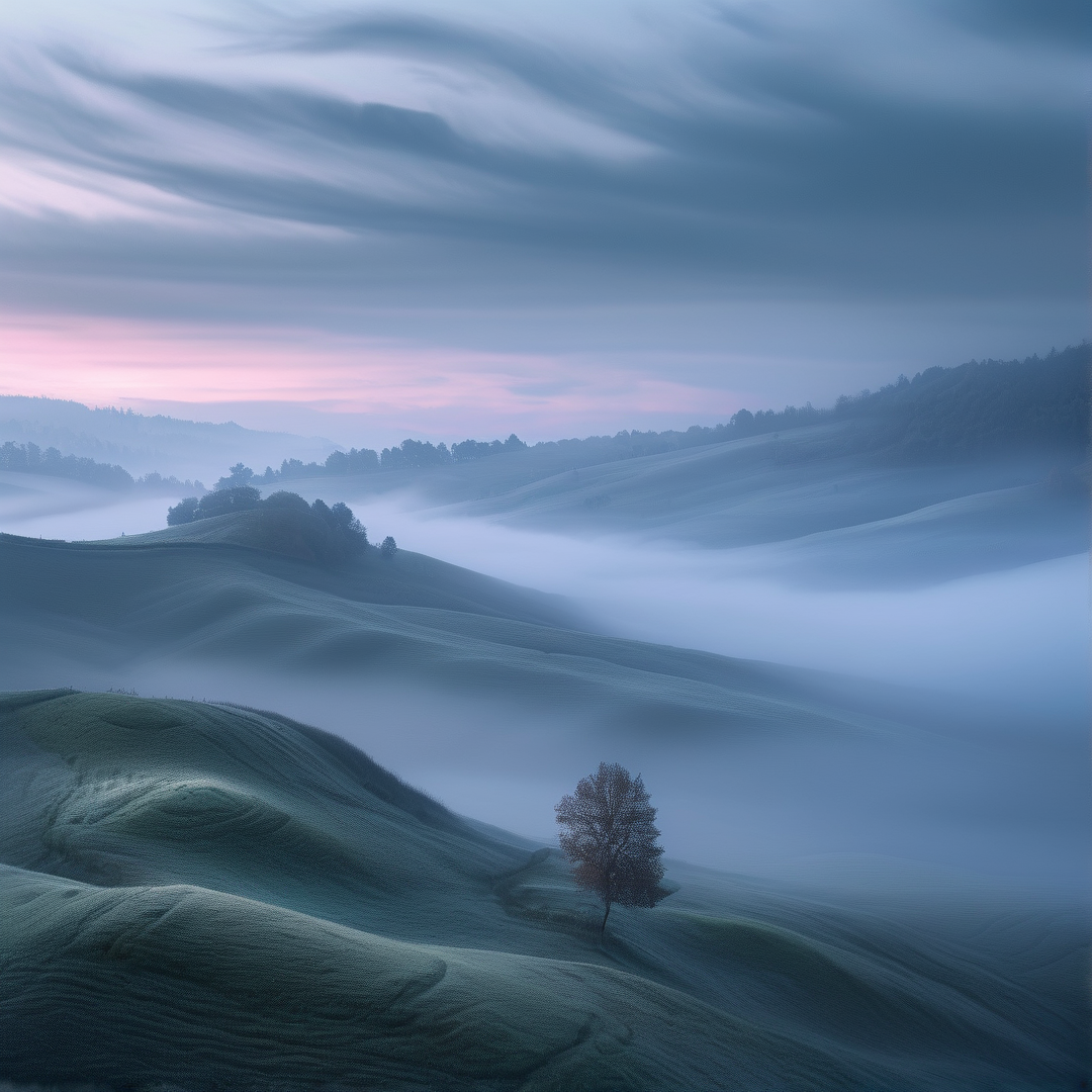 Misty Hills at Dawn