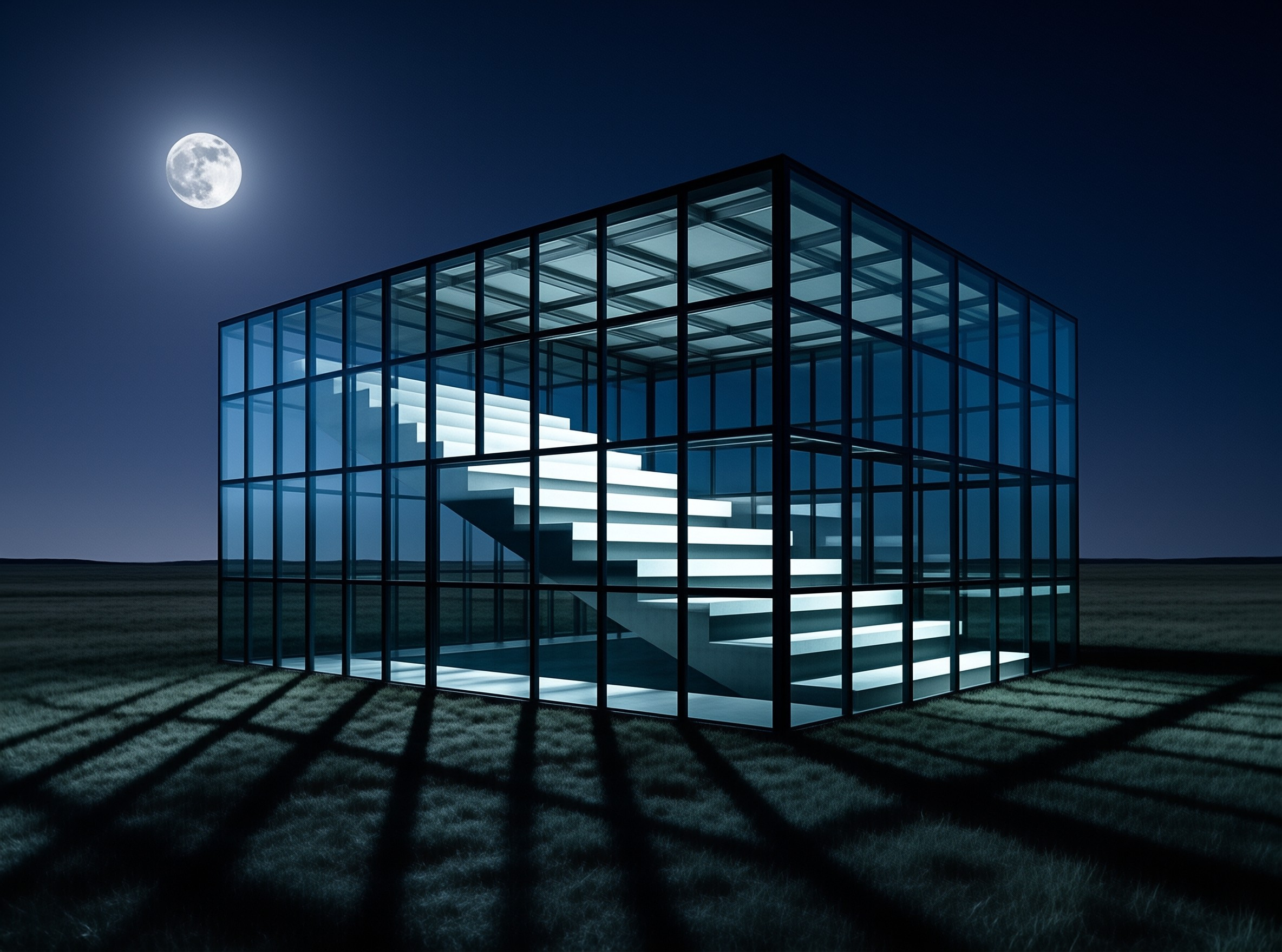 Moonlit Glass Structure