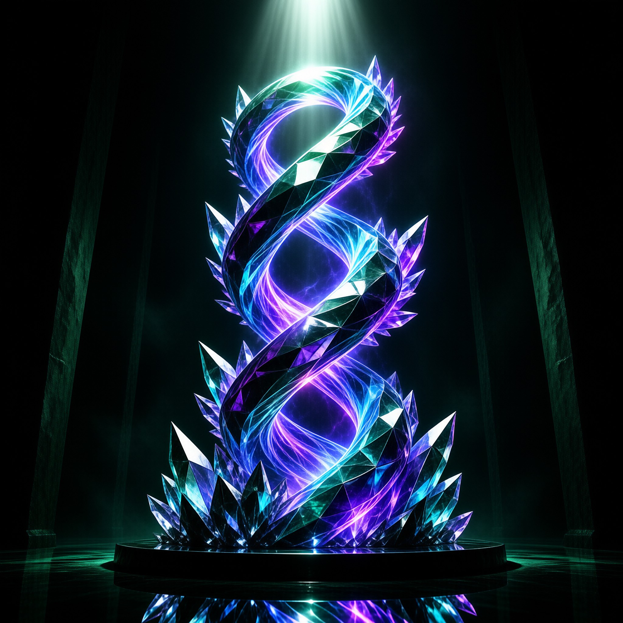 Glowing Crystal DNA Helix