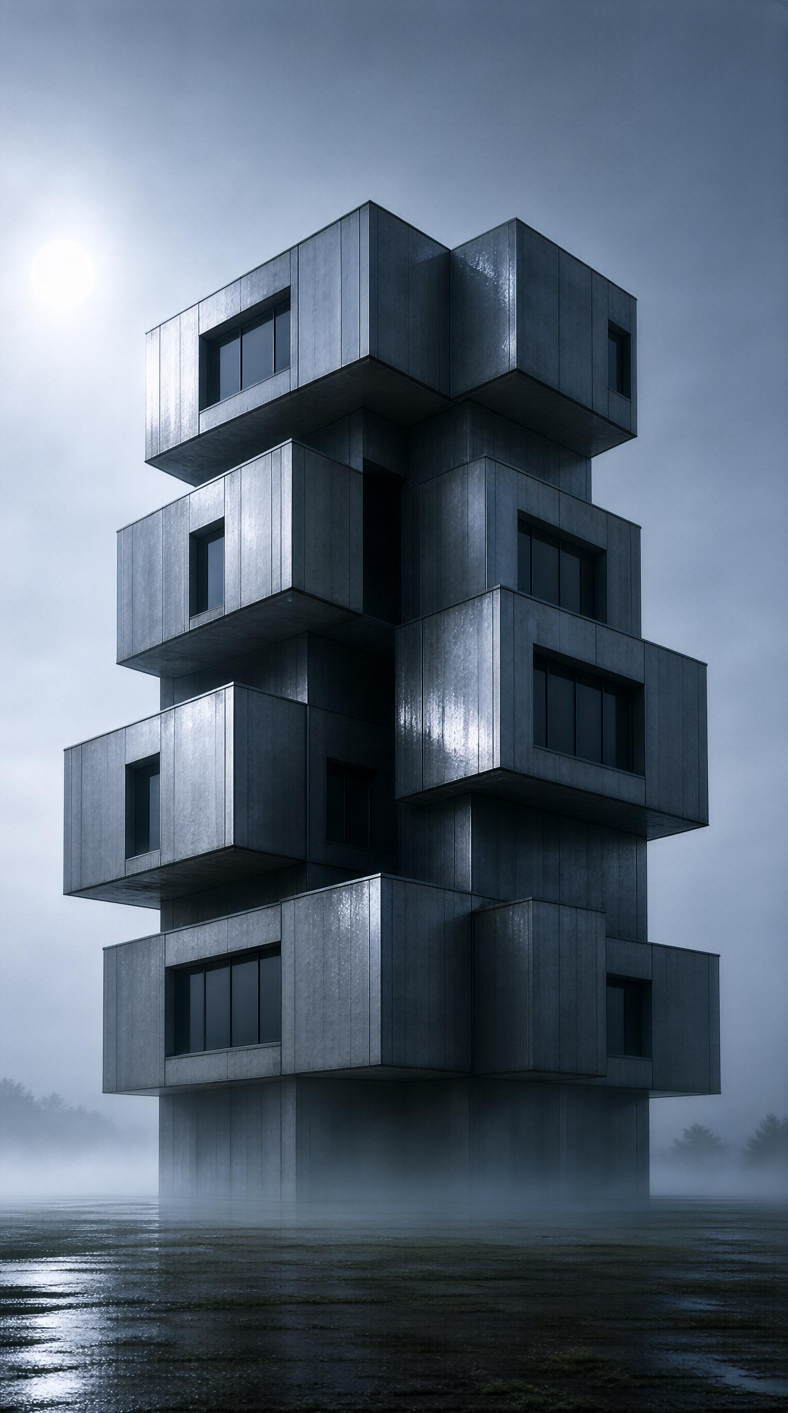 Brutalist Stacked Structure
