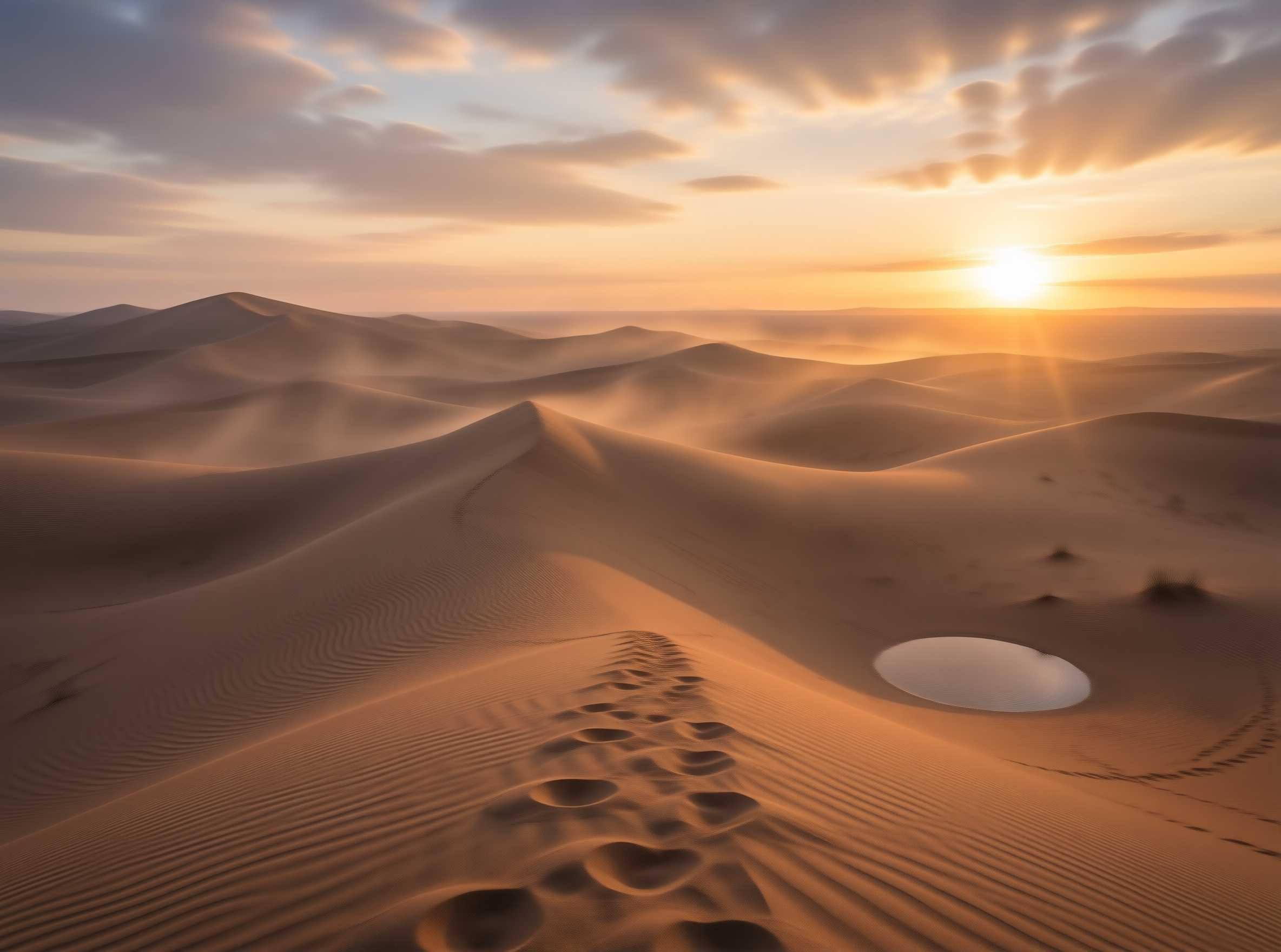 Golden Desert Footprints