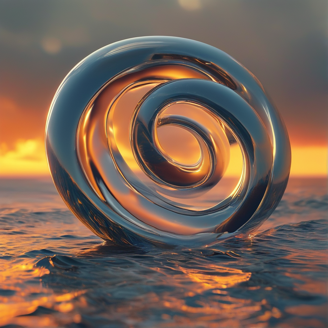Spiral Glass Sphere in Water