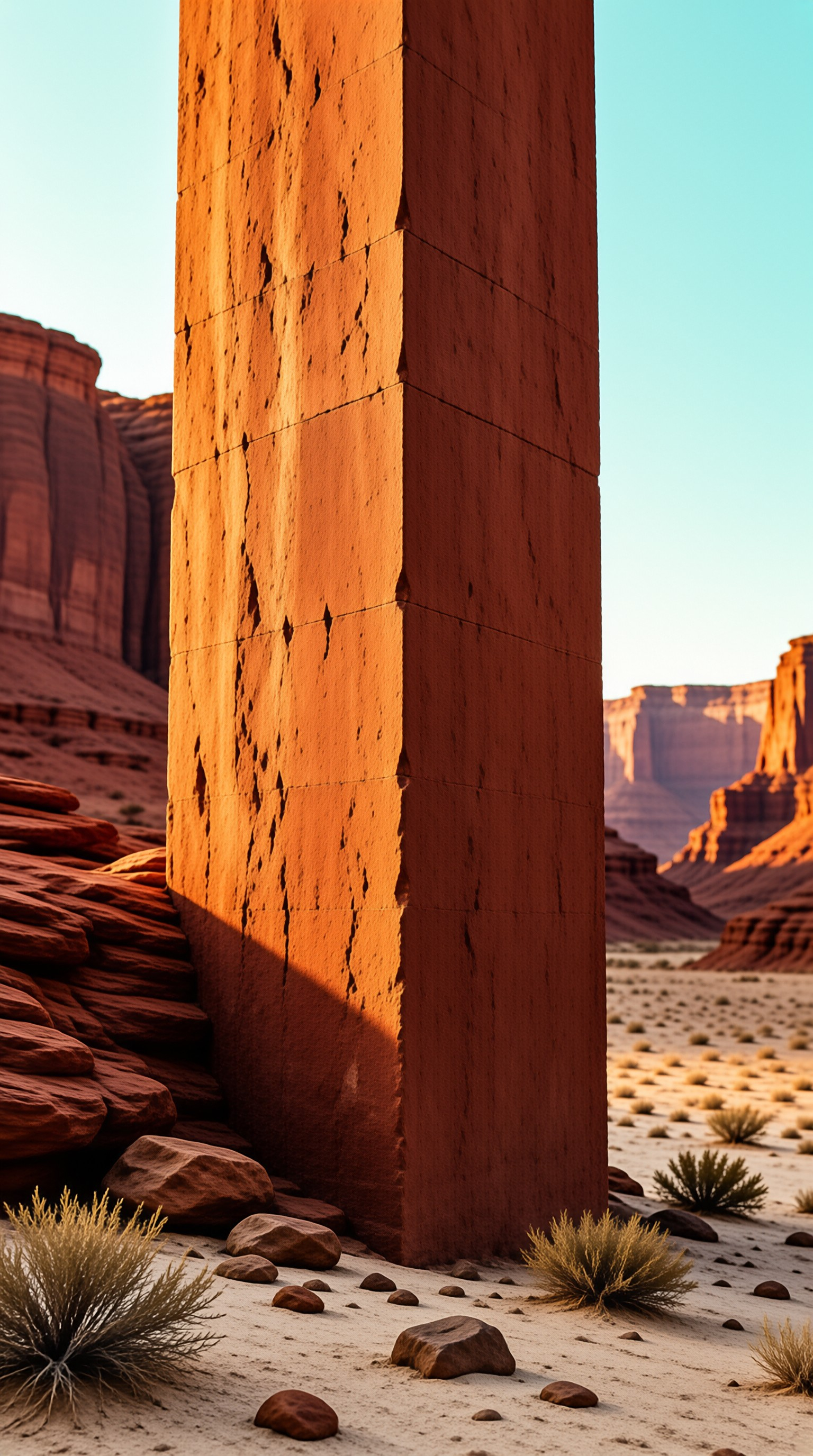 Monolithic Pillar in Desert