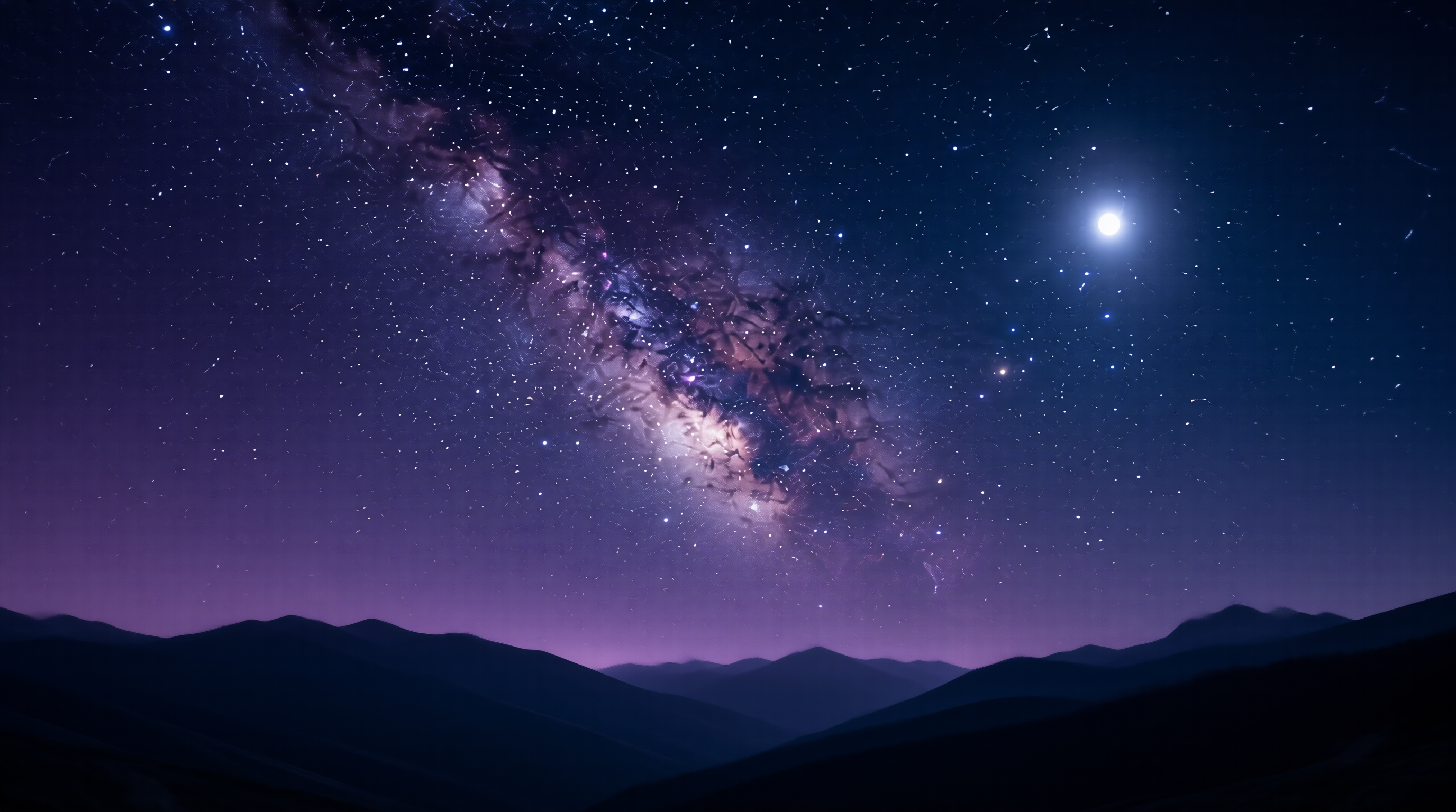 Milky Way Over Purple Mountains