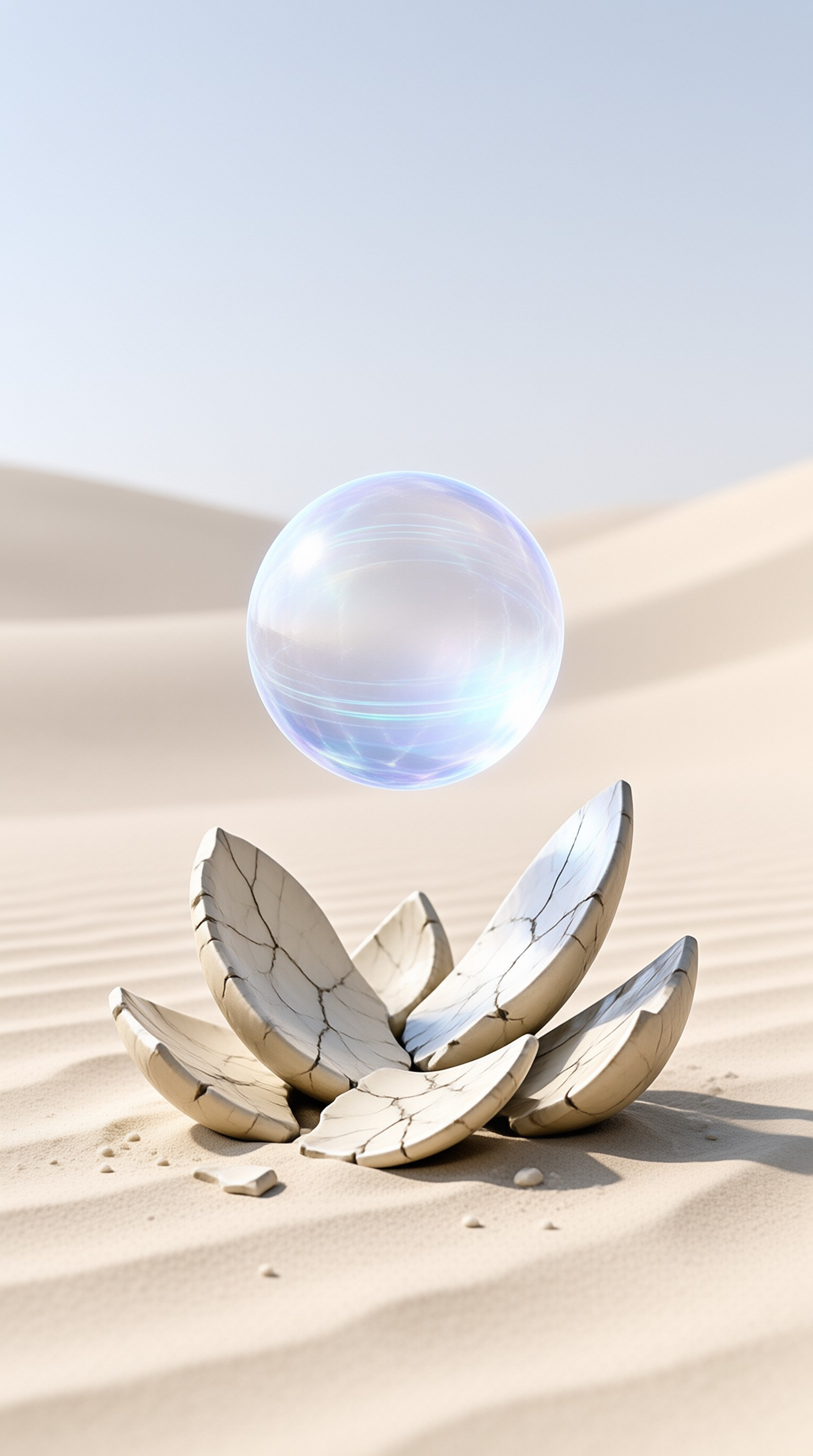 Cracked Eggshell in Desert