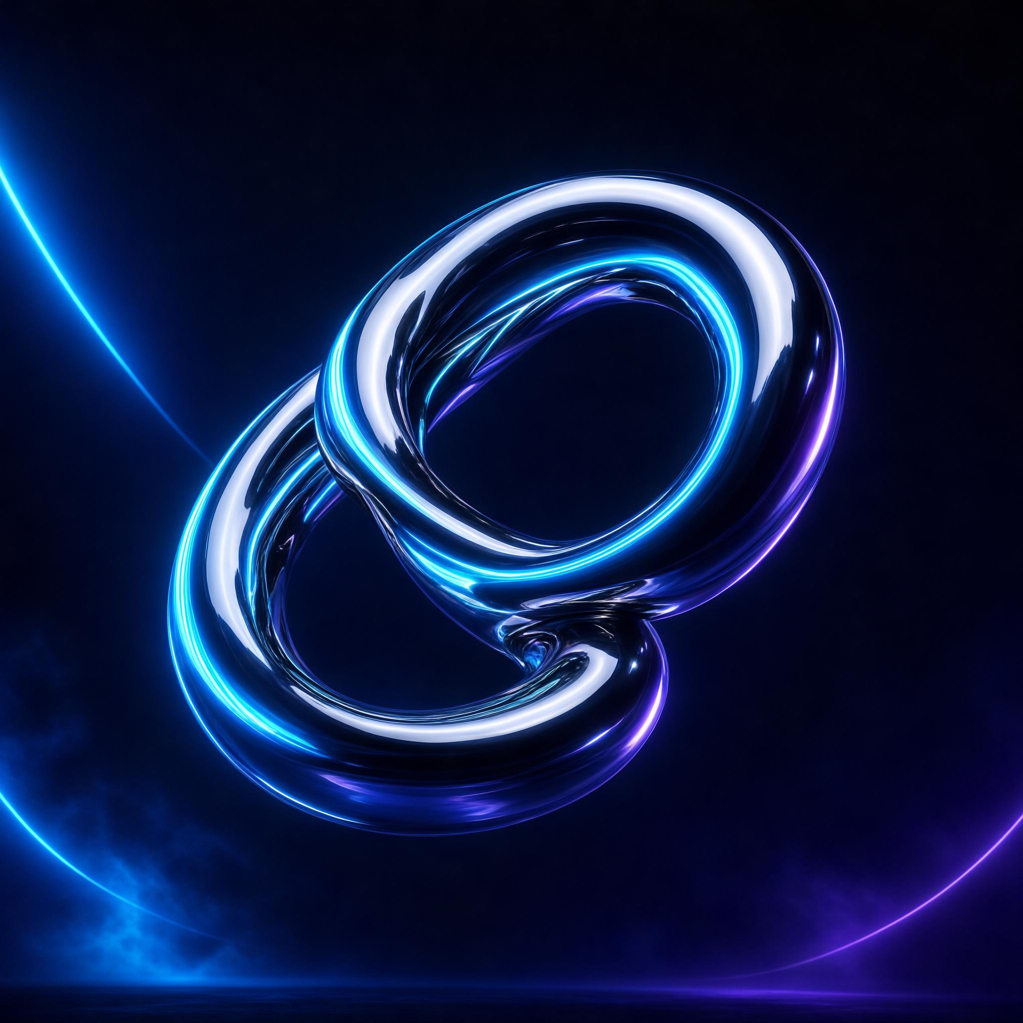 Glowing Interwoven Rings