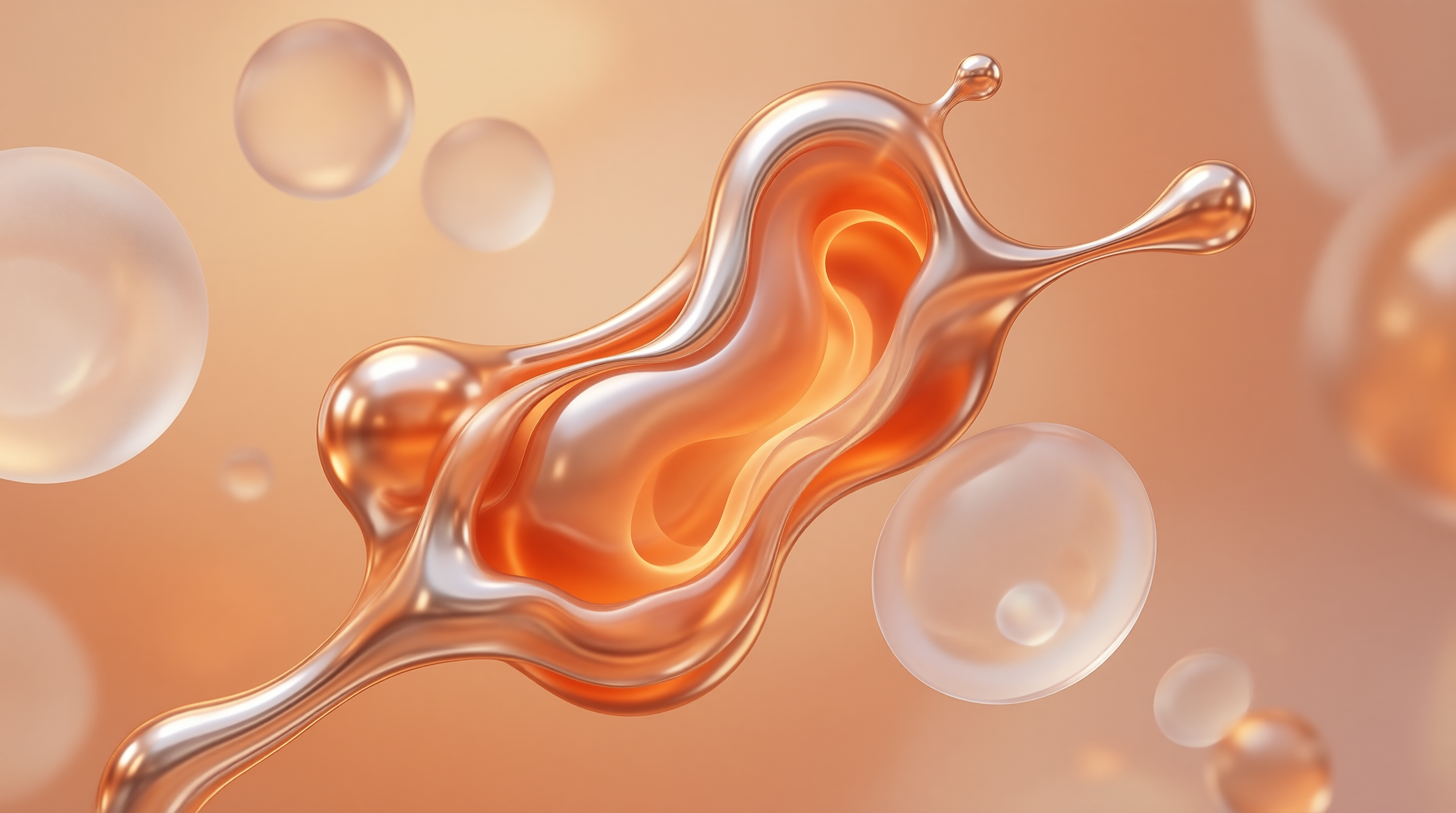 Metallic Liquid Shape with Bubbles
