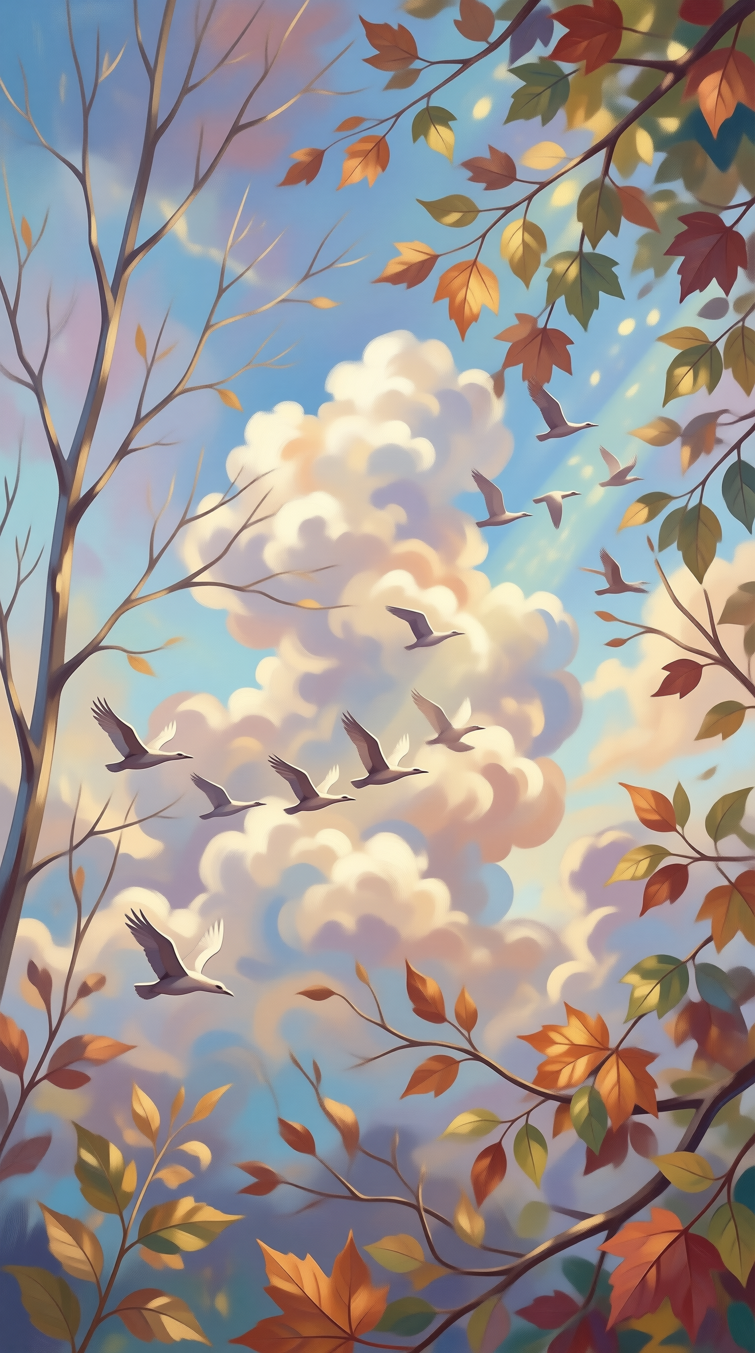 Autumn Birds Soaring