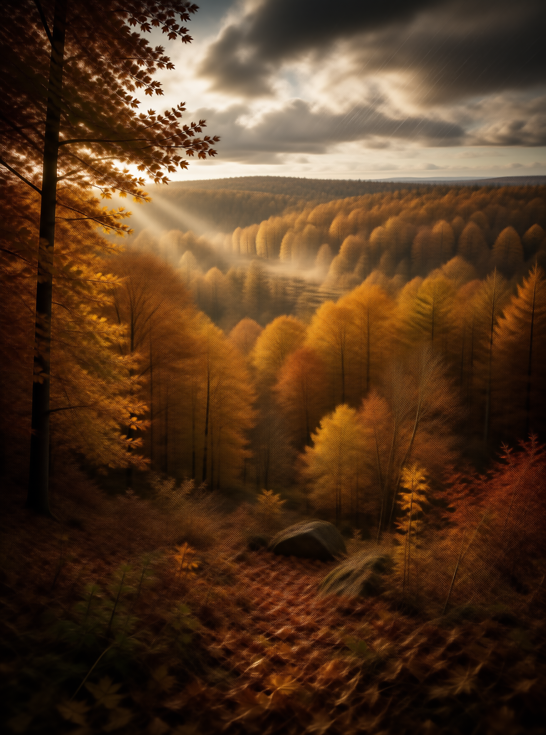 Golden Autumn Forest Light
