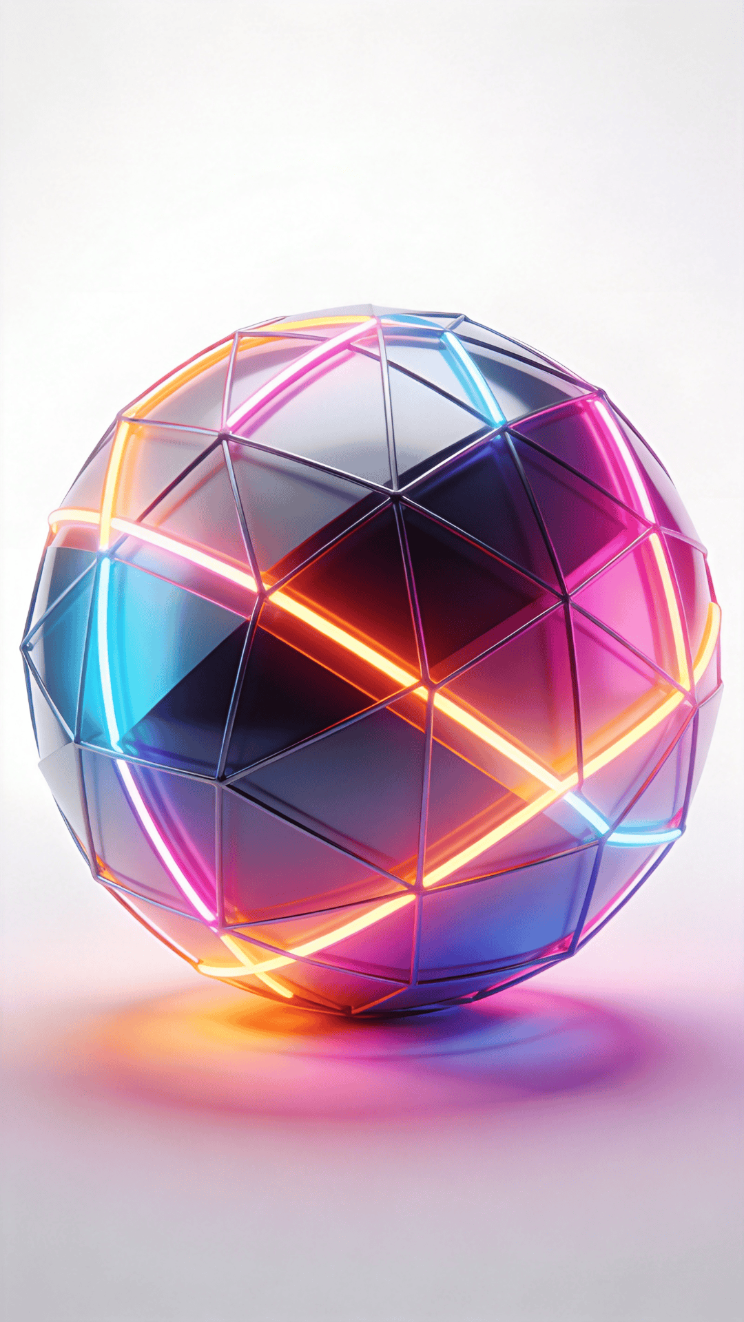 Neon Geometric Sphere