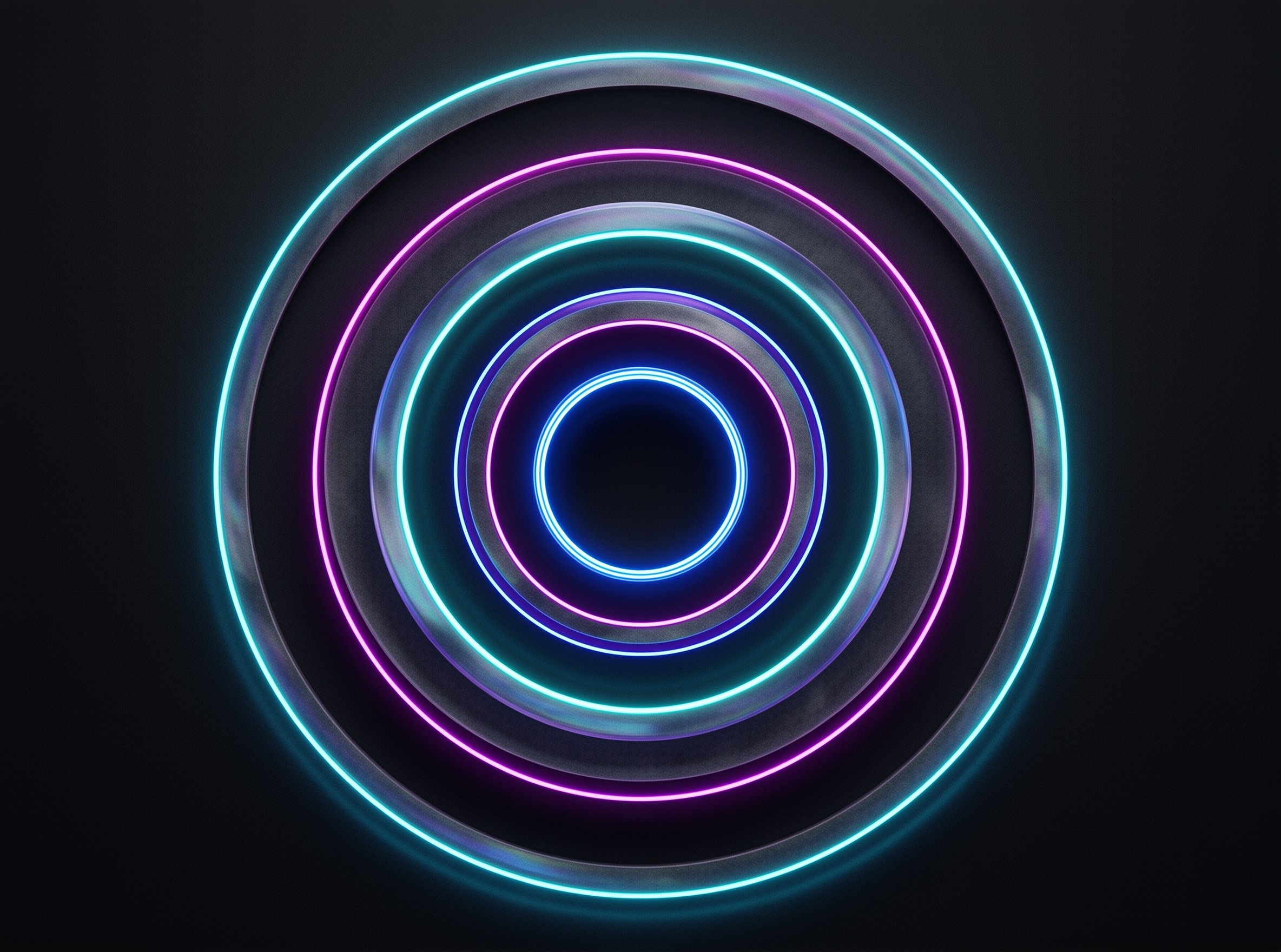 Neon Concentric Light Rings