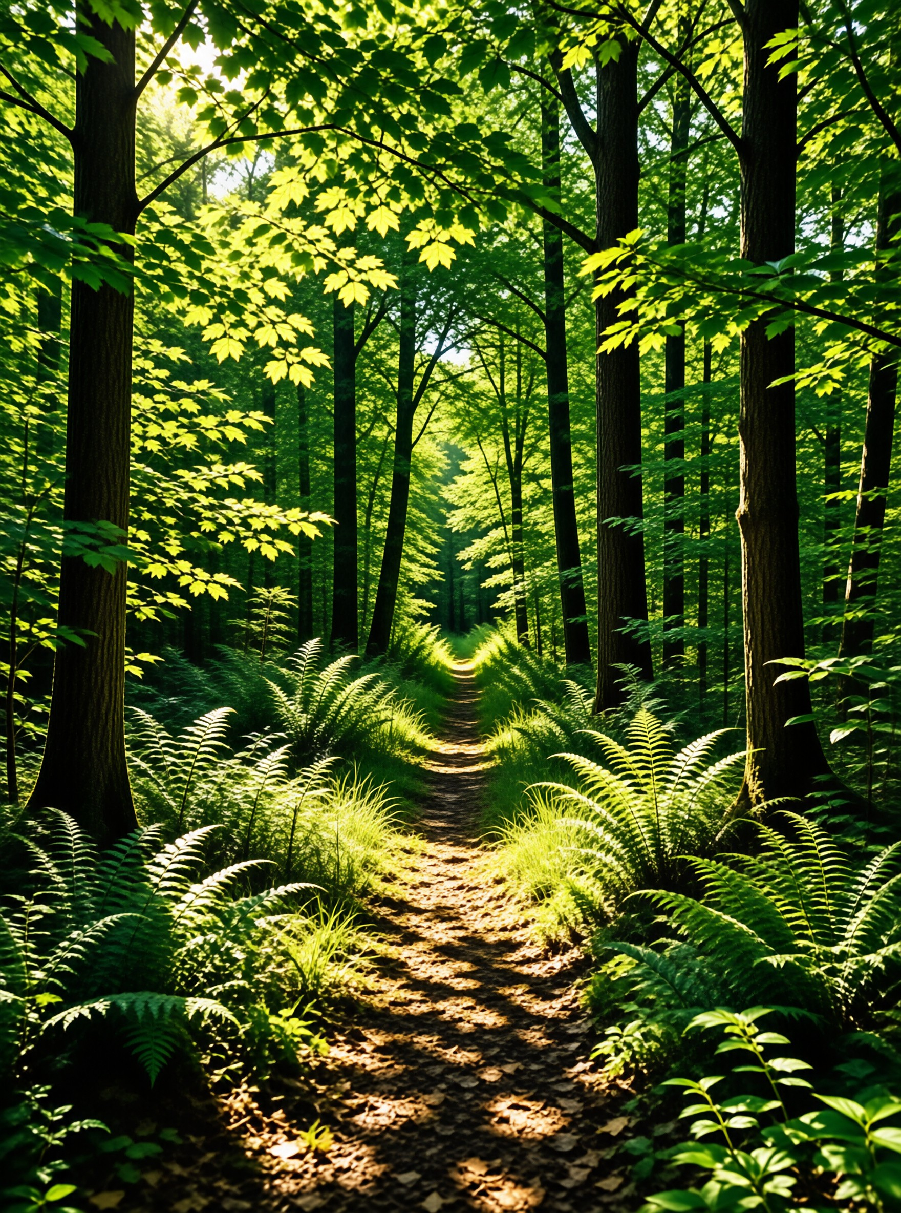 Sunlit Forest Path