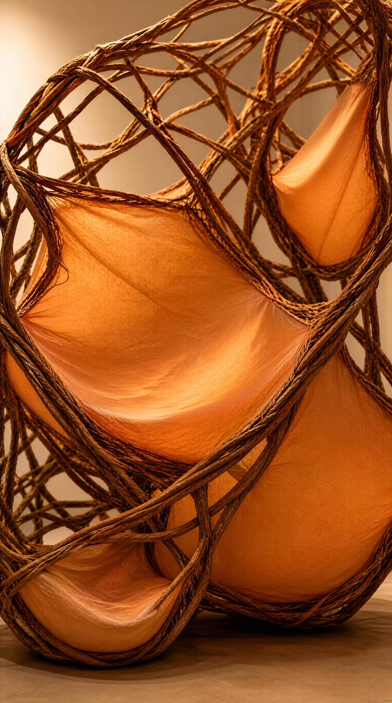 Art Installation with Ropes and Fabric