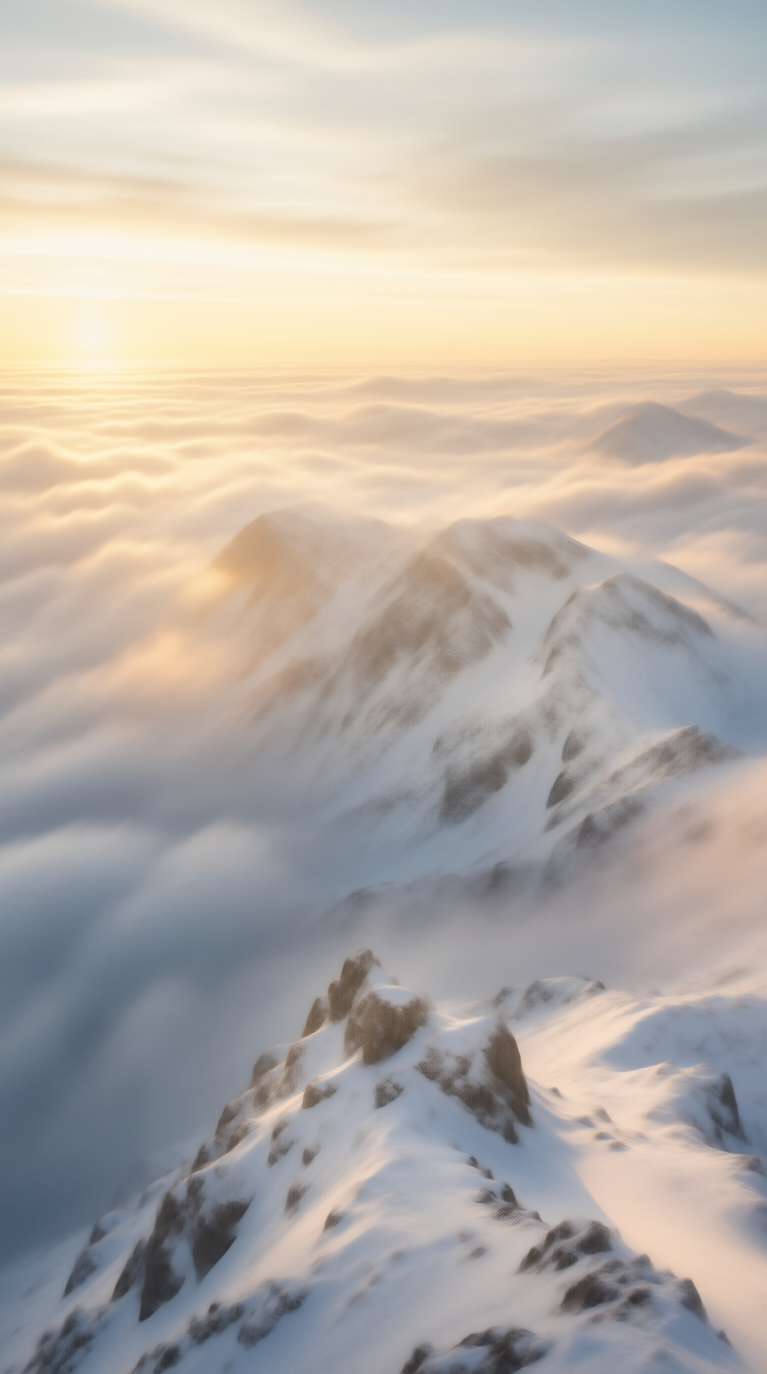 Snow Peaks Above Cloud Sea