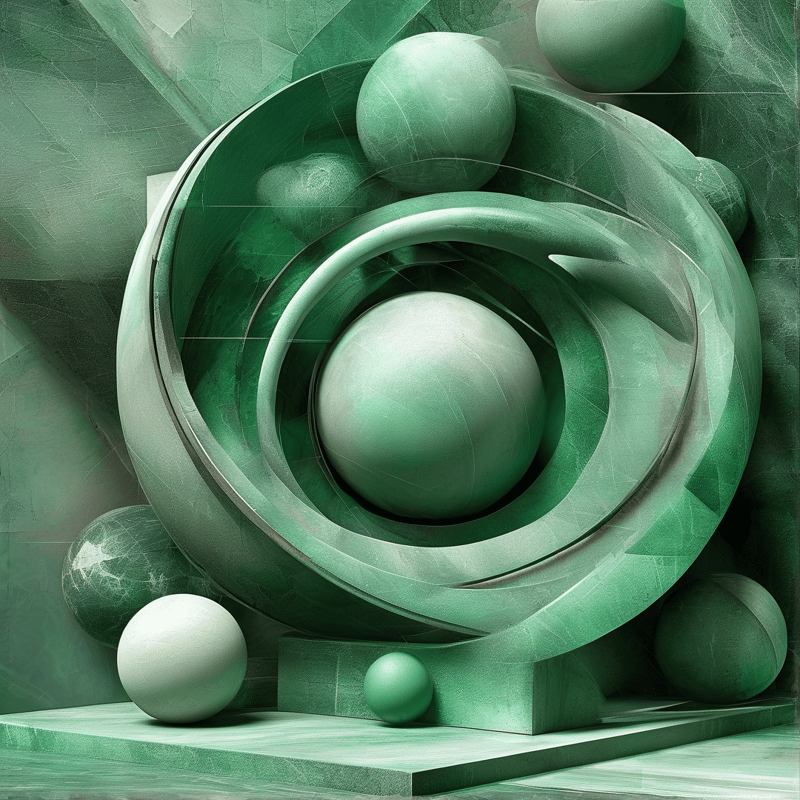 Green Abstract Sculpture